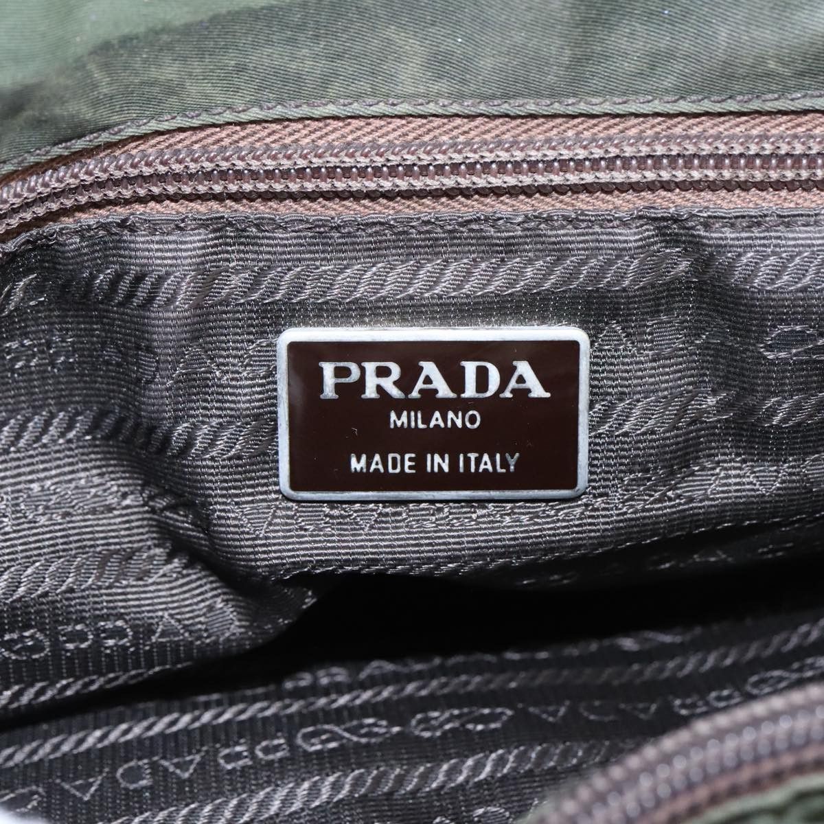 Prada Tessuto Khaki Canvas Handbag (Pre-Owned) Size ONE SIZE - 9 Thumbnail