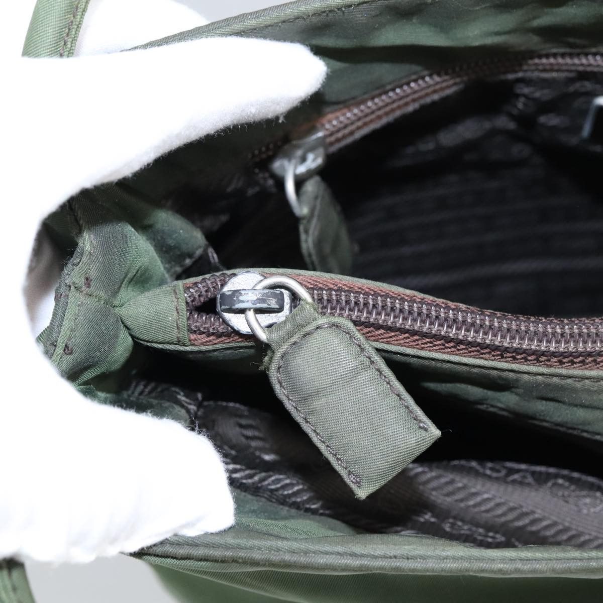 Prada Tessuto Khaki Canvas Handbag (Pre-Owned) Size ONE SIZE - 7 Thumbnail