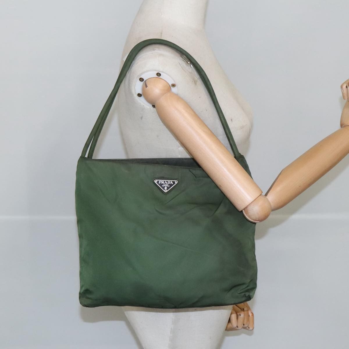 Prada Tessuto Khaki Canvas Handbag (Pre-Owned) Size ONE SIZE - 12 Thumbnail