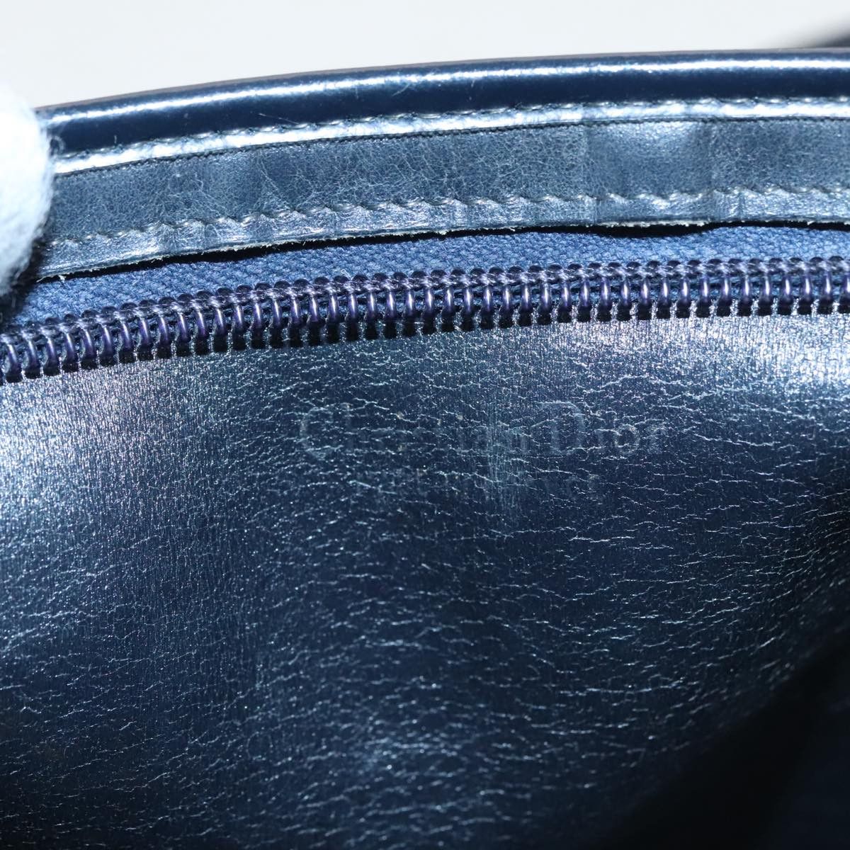 Dior Trotter Navy Canvas Shoulder Bag (Pre-Owned) Size ONE SIZE - 9 Thumbnail