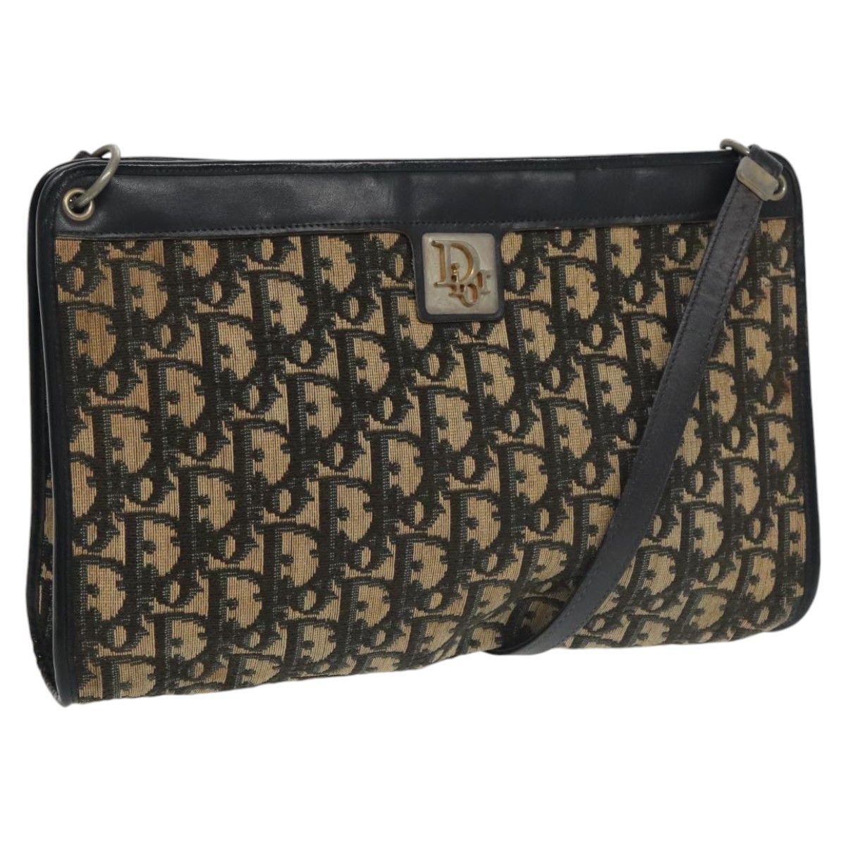 Dior Trotter Navy Canvas Shoulder Bag (Pre-Owned) Size ONE SIZE - 20 Thumbnail