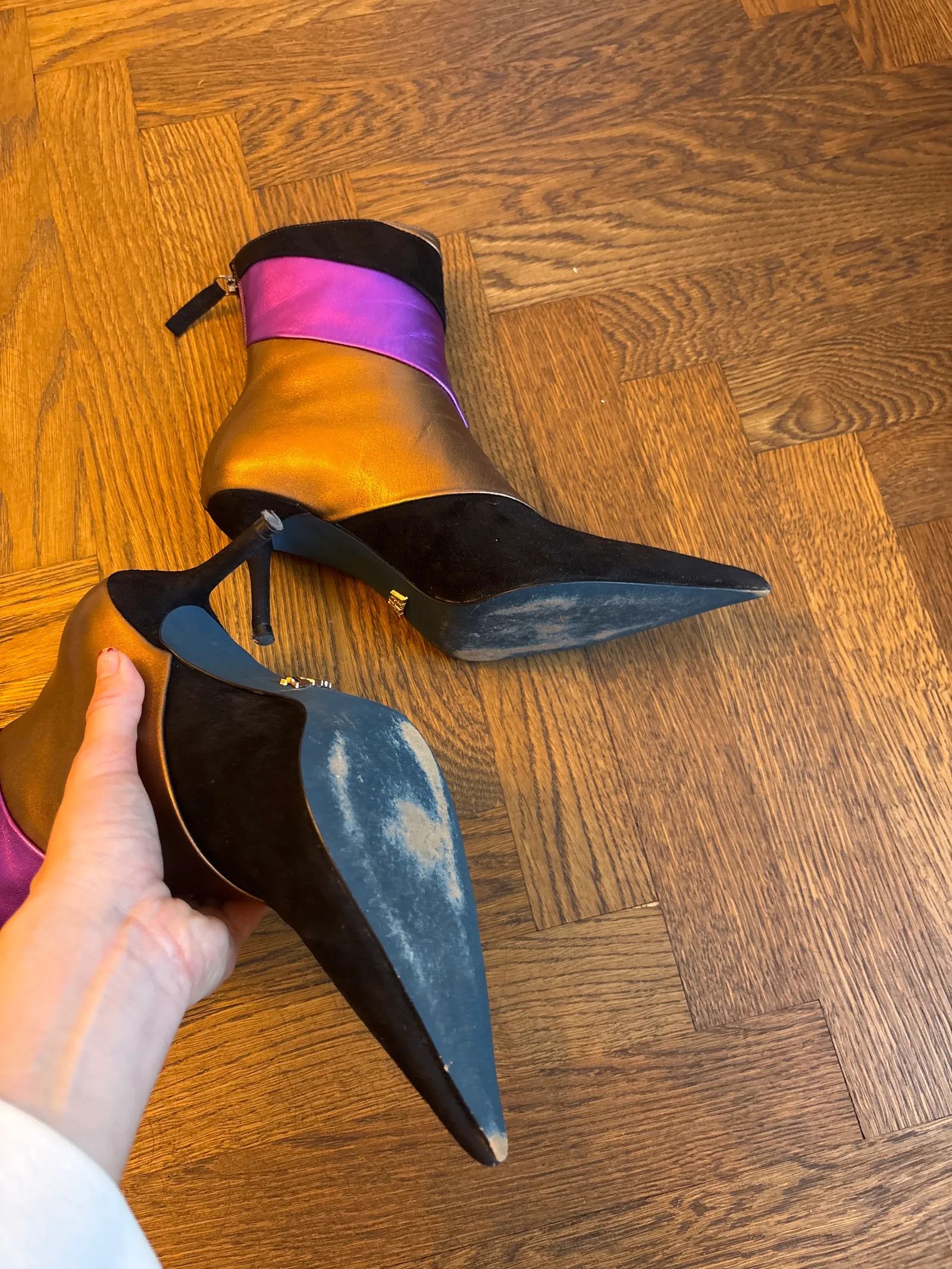 Zara Zara Patchwork Blue Collection Heels Size US 8 / IT 38 - 2 Thumbnail