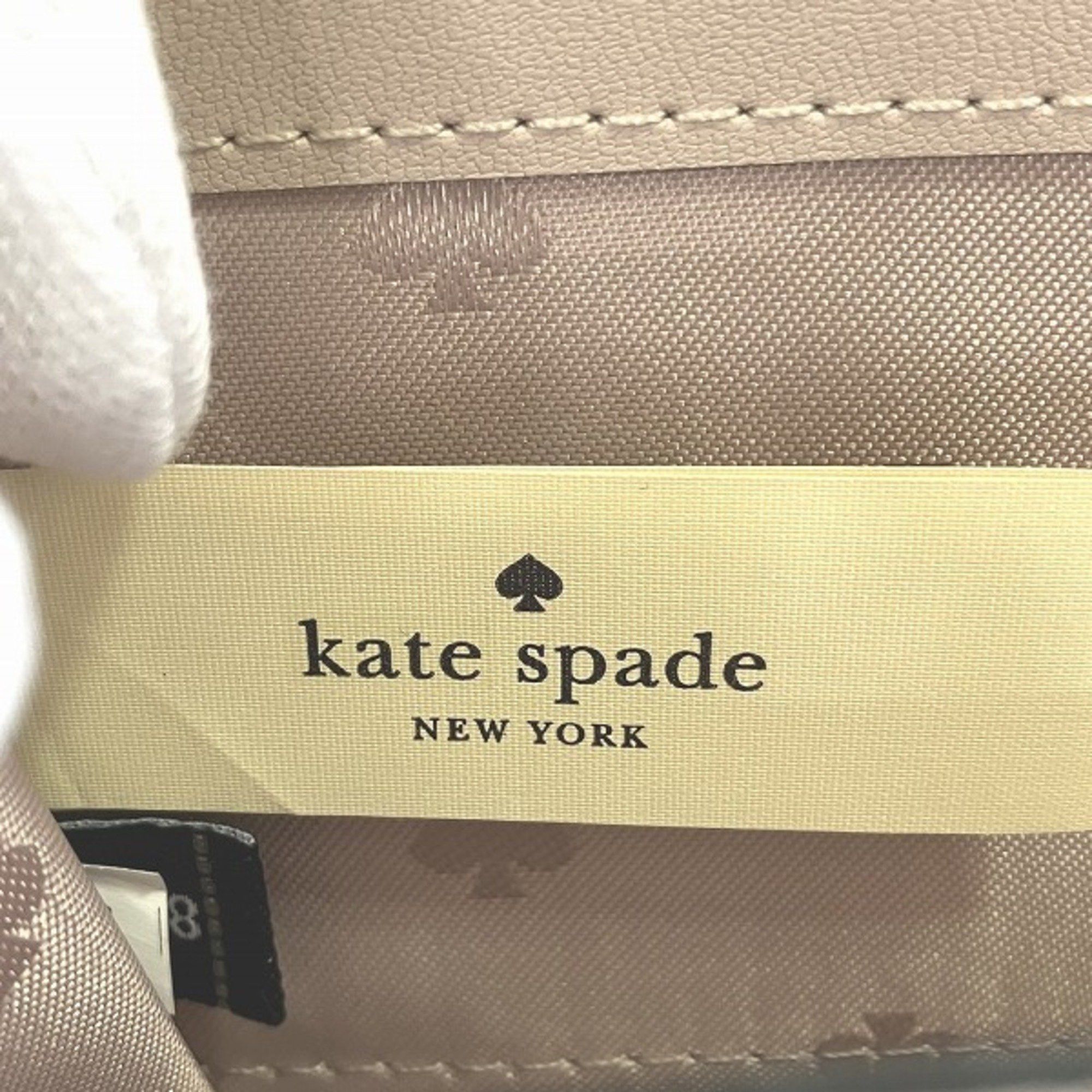 Kate Spade Kate Spade Black x Beige Leather Round Wallet Long for Women Size ONE SIZE - 4 Thumbnail