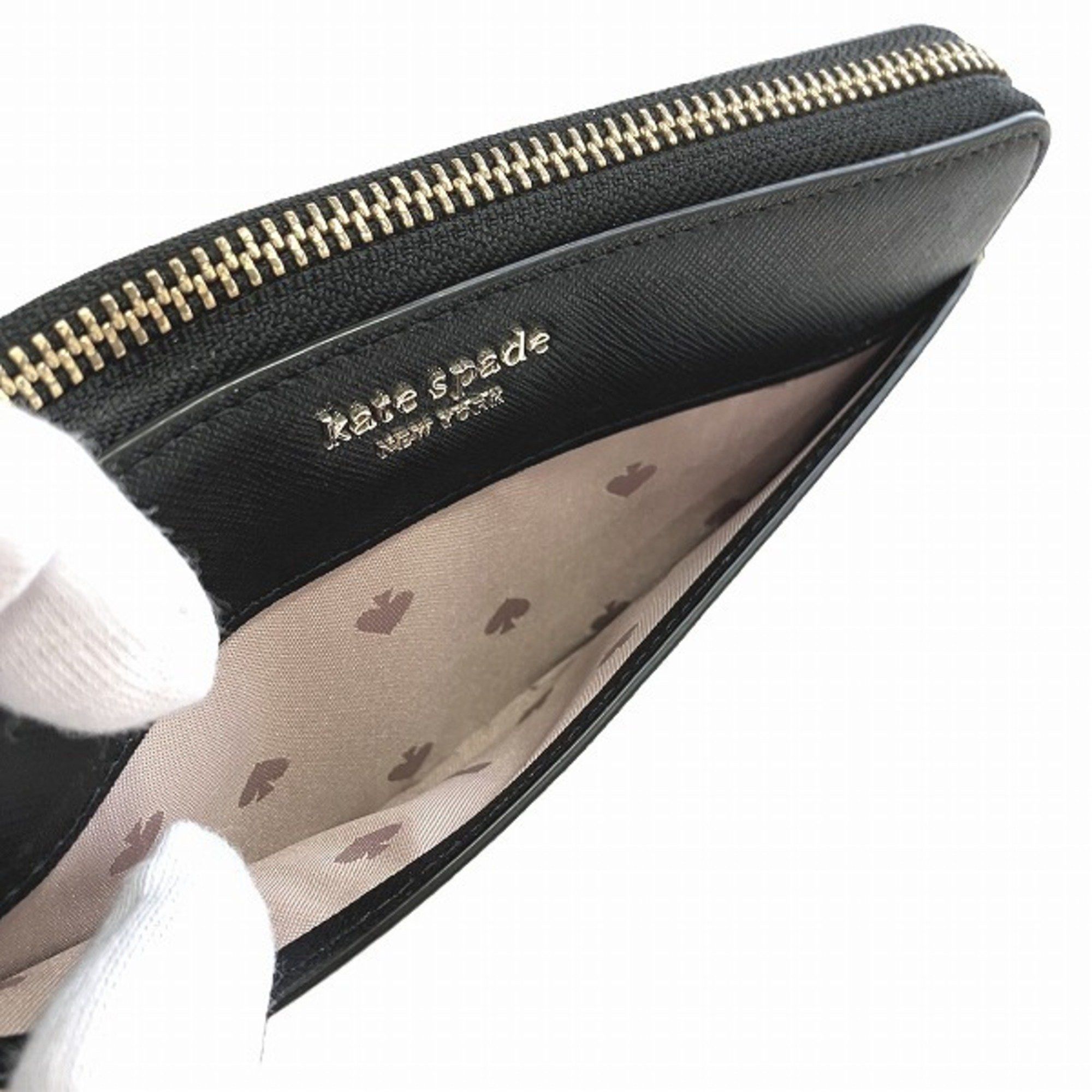 Kate Spade Kate Spade Black x Beige Leather Round Wallet Long for Women Size ONE SIZE - 8 Thumbnail