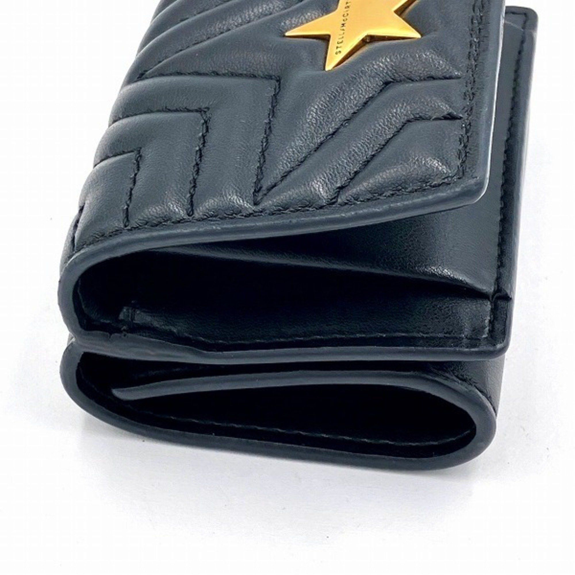 Stella McCartney Stella McCartney 529318 W8214 Black Quilted Star Tri-fold Wallet for Men and Women Size ONE SIZE - 3 Thumbnail