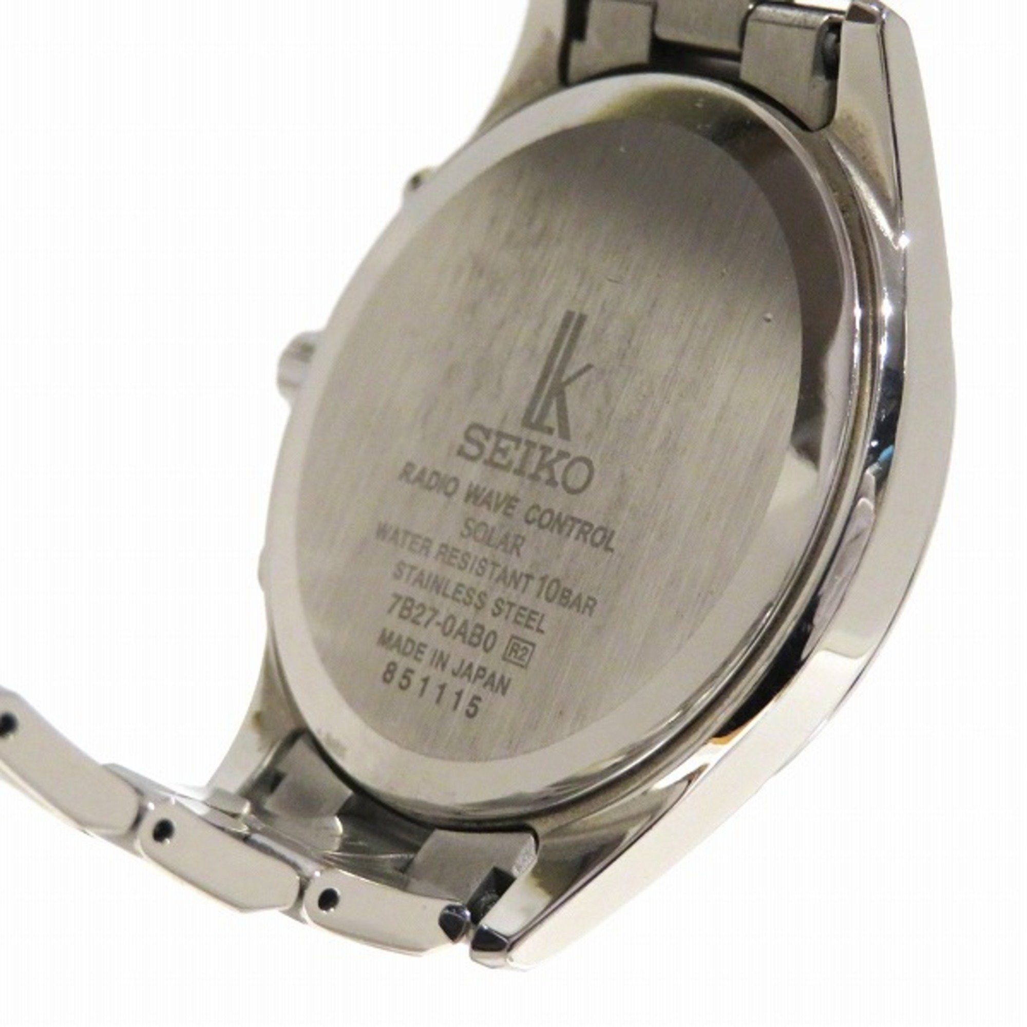 Seiko Seiko Lucia 7B27-0AB0 Radio Solar White Dial Date Watch Men's Size ONE SIZE - 5 Thumbnail