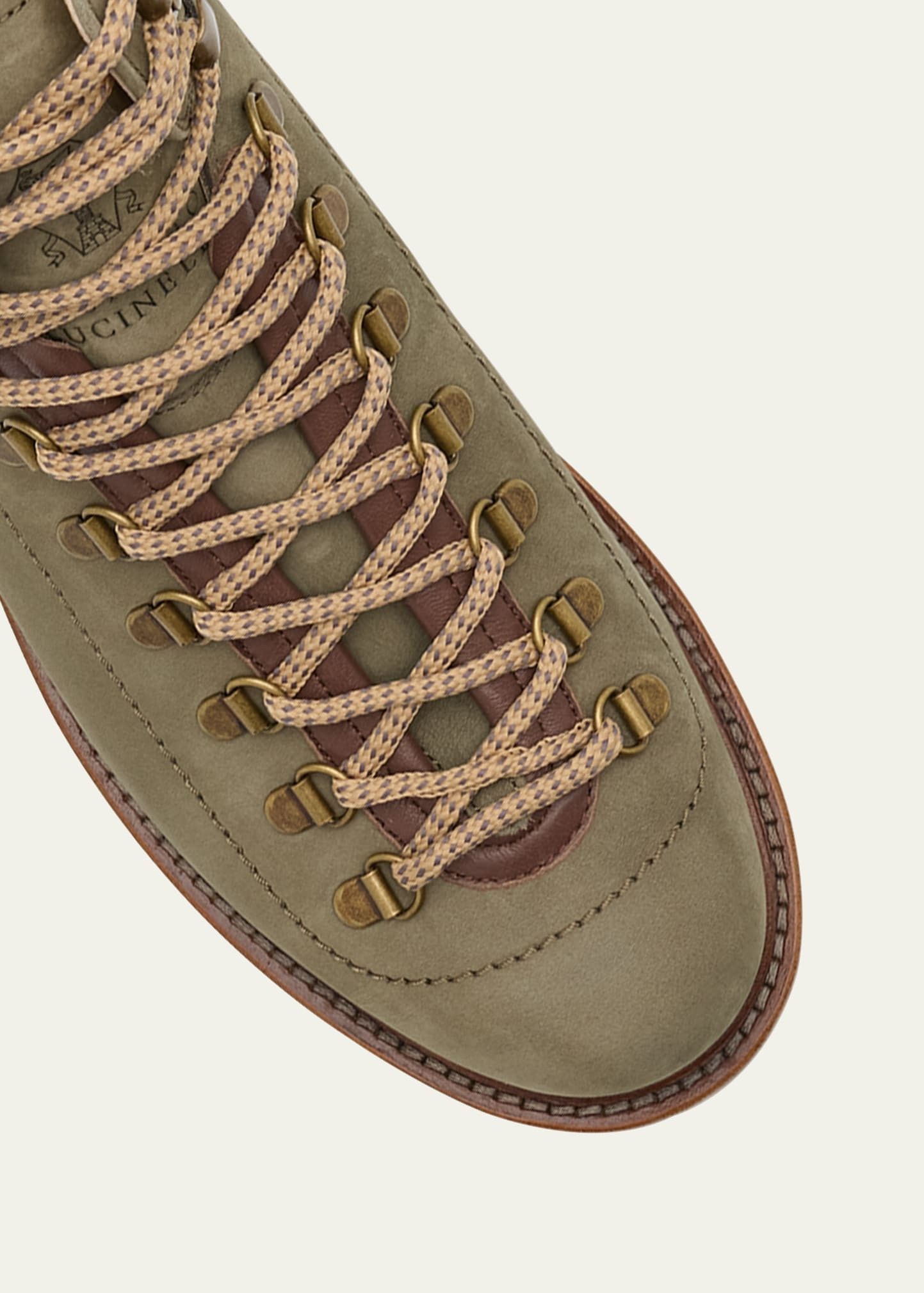 Brunello Cucinelli Nubuck Alpine Hiking Boots Khaki Size US 8 / EU 41 - 3 Thumbnail