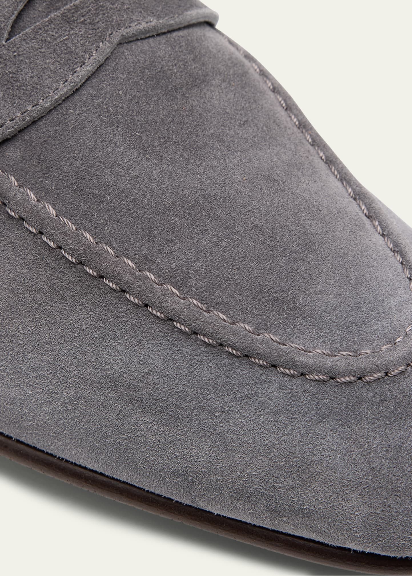 Brunello Cucinelli Suede Penny Loafers Size US 8 / EU 41 - 4 Thumbnail