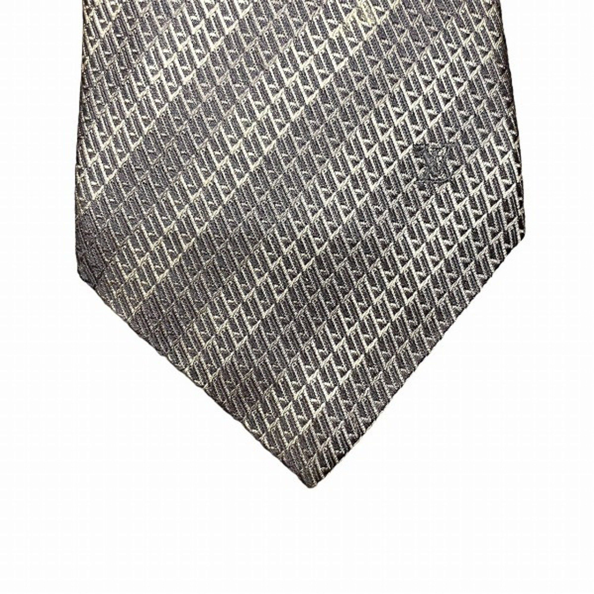 Louis Vuitton Louis Vuitton Striped Silk Navy x Grey Accessory Necktie Men's Size ONE SIZE - 5 Thumbnail