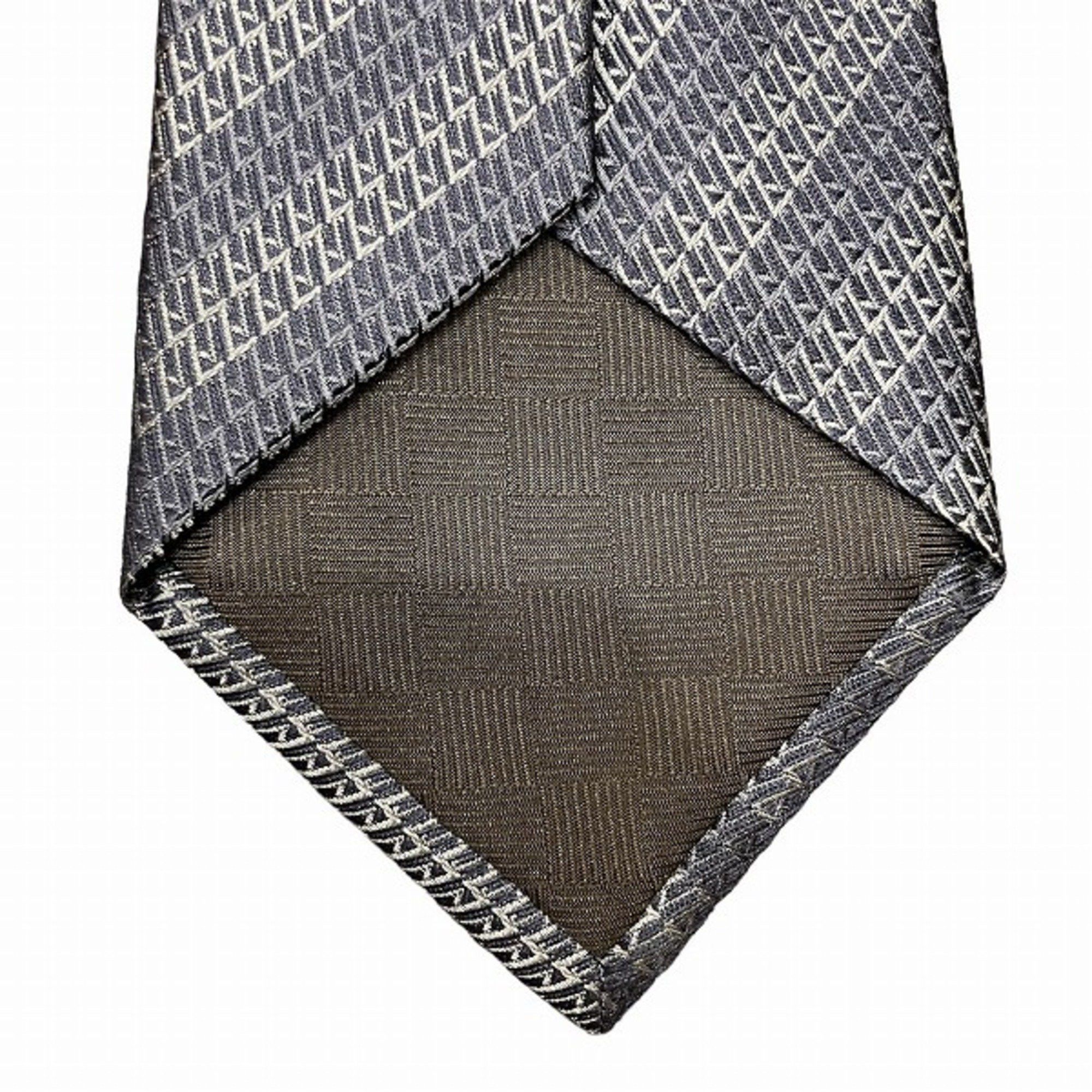 Louis Vuitton Louis Vuitton Striped Silk Navy x Grey Accessory Necktie Men's Size ONE SIZE - 6 Thumbnail