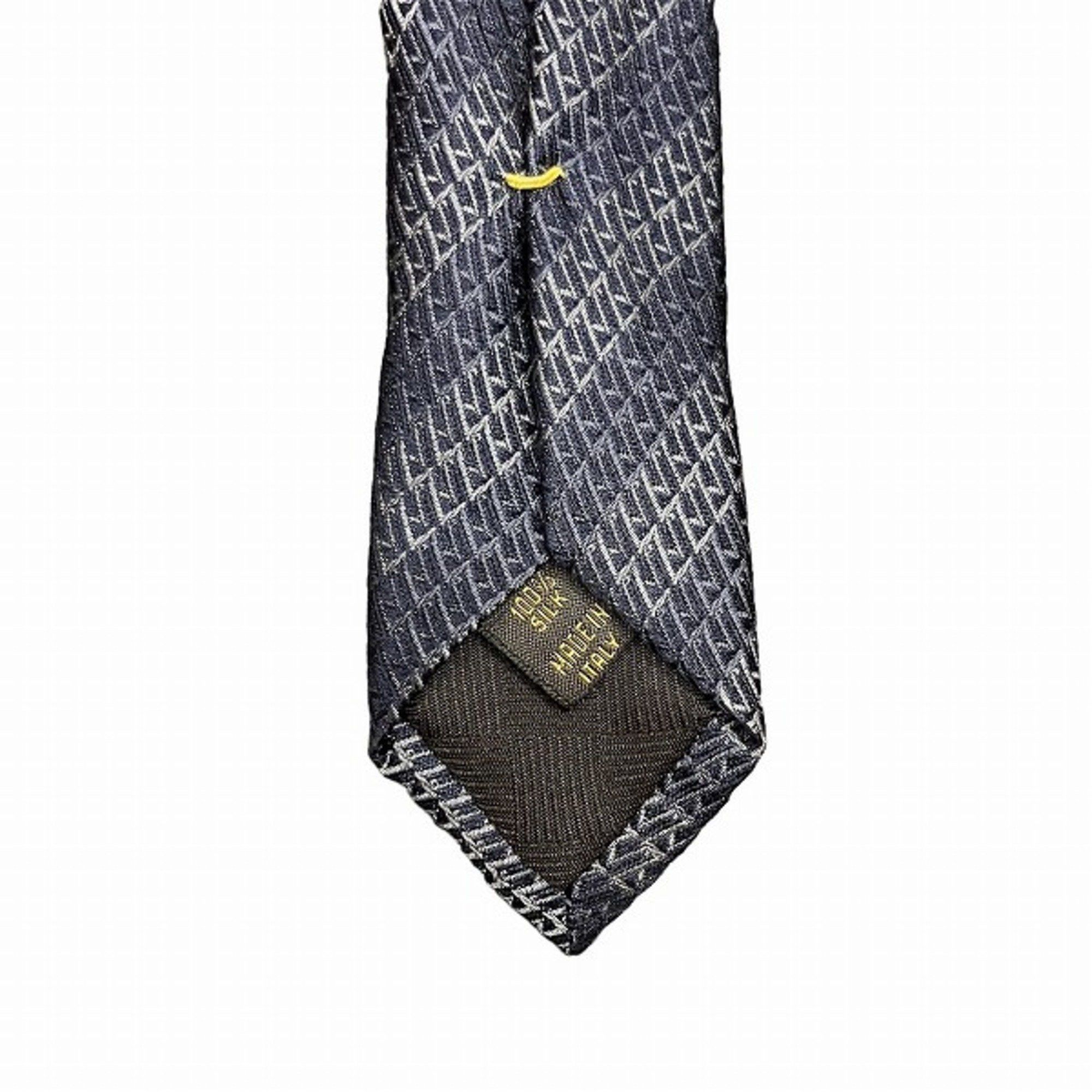 Louis Vuitton Louis Vuitton Striped Silk Navy x Grey Accessory Necktie Men's Size ONE SIZE - 8 Thumbnail