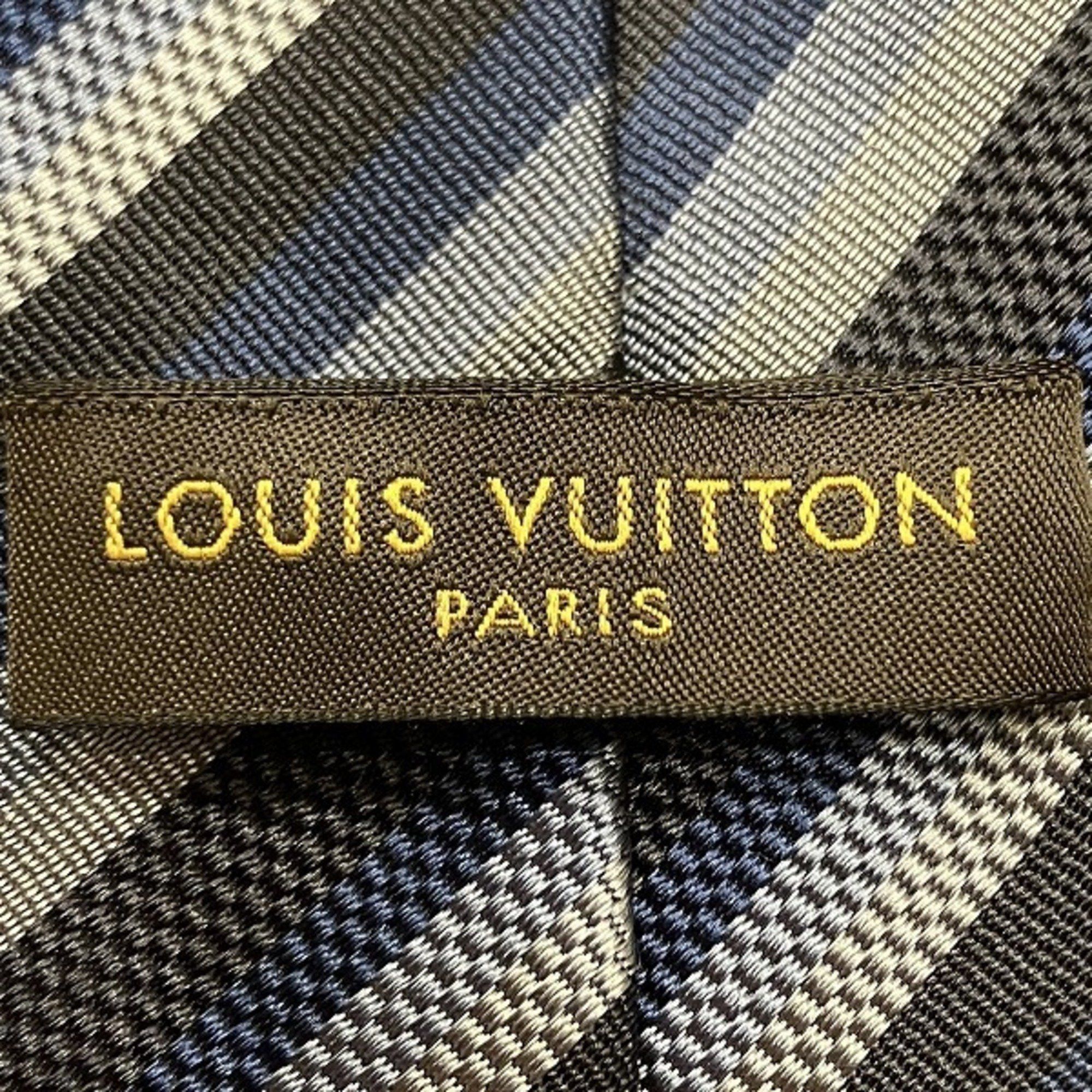 Louis Vuitton Louis Vuitton Striped Silk Black x Blue Accessory Necktie Men's Size ONE SIZE - 4 Thumbnail