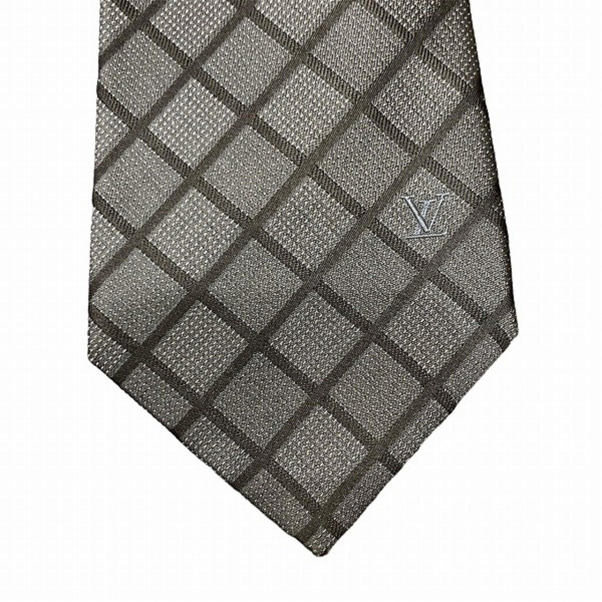 Louis Vuitton Louis Vuitton Check Pattern Black x Grey Accessory Necktie Men's Size ONE SIZE - 5 Thumbnail