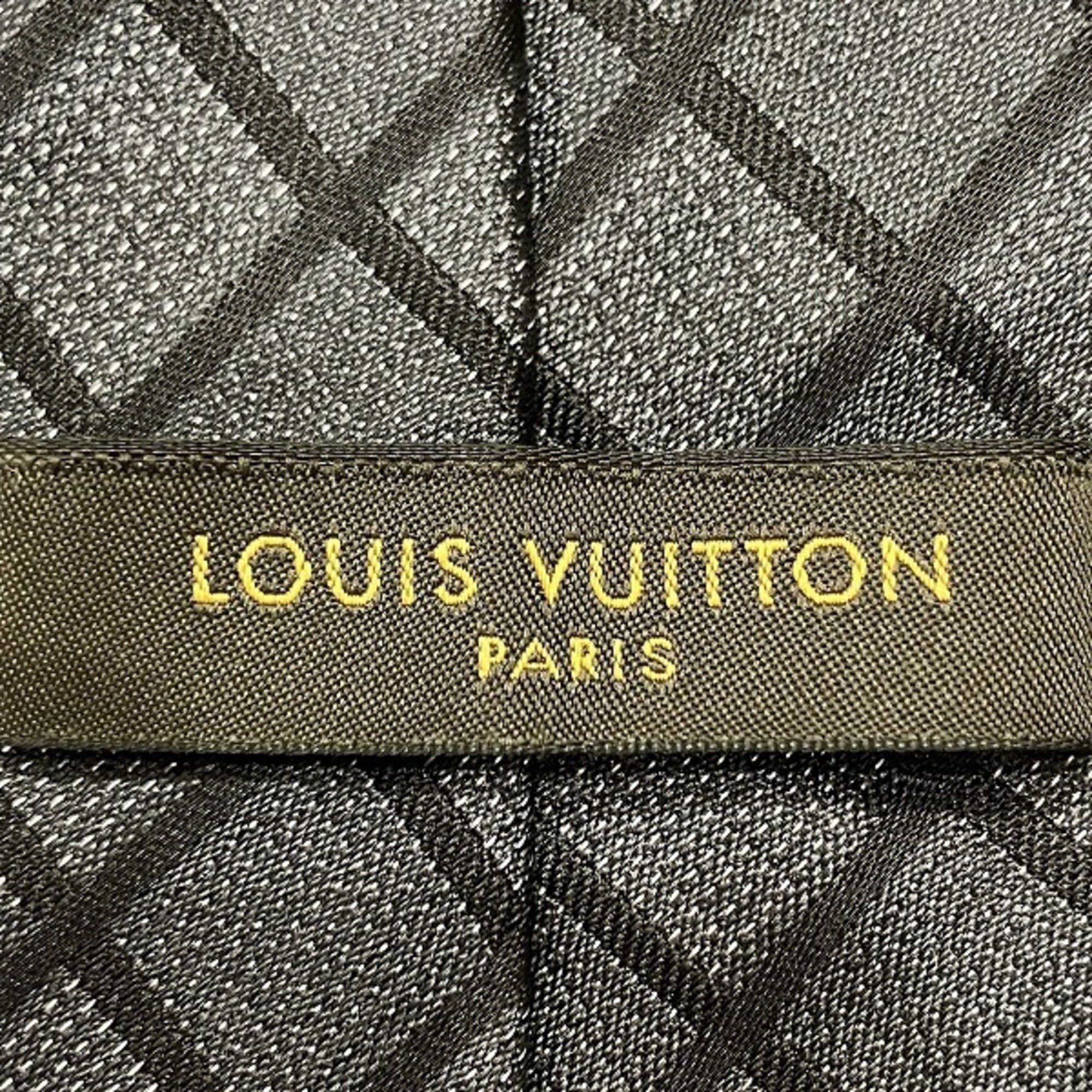 Louis Vuitton Louis Vuitton Check Pattern Black x Grey Accessory Necktie Men's Size ONE SIZE - 4 Thumbnail