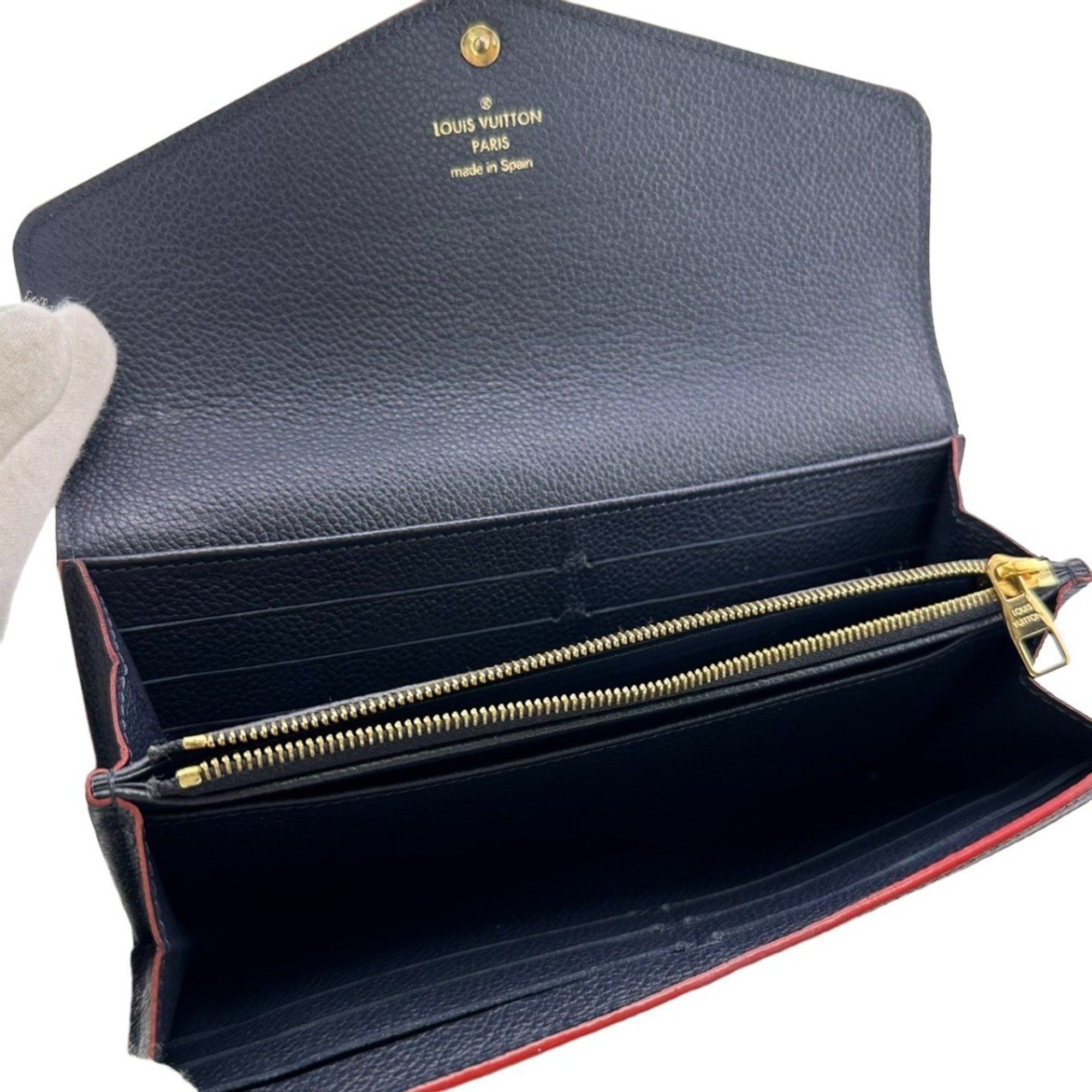Louis Vuitton Louis Vuitton Long Wallet Portefeuille Sarah Empreinte Card and Coin Pocket Monogram M62125 Marine Rouge LV Size ONE SIZE - 9 Thumbnail