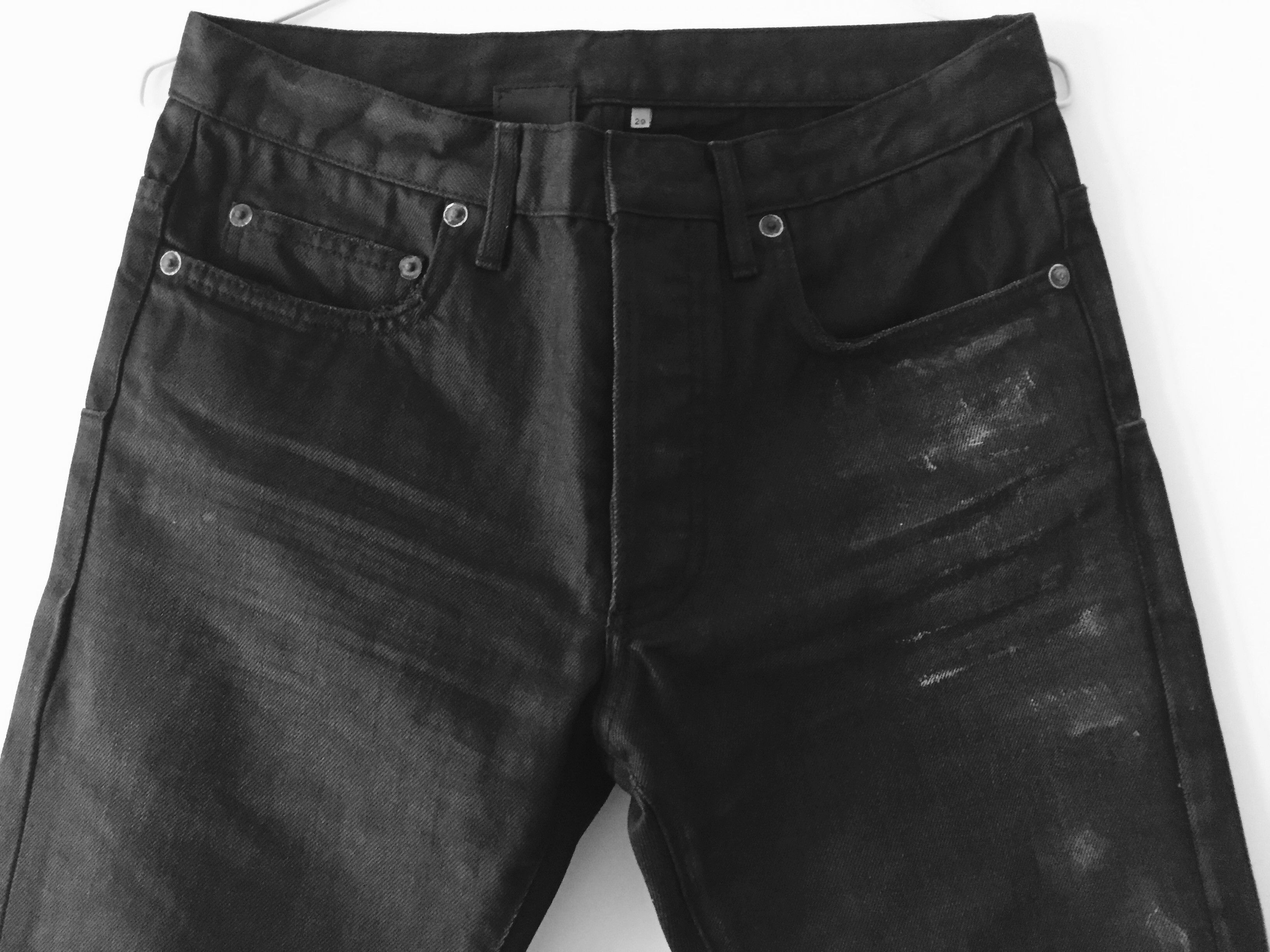 Dior × Hedi Slimane 07SS gold waxed black jeans | Grailed