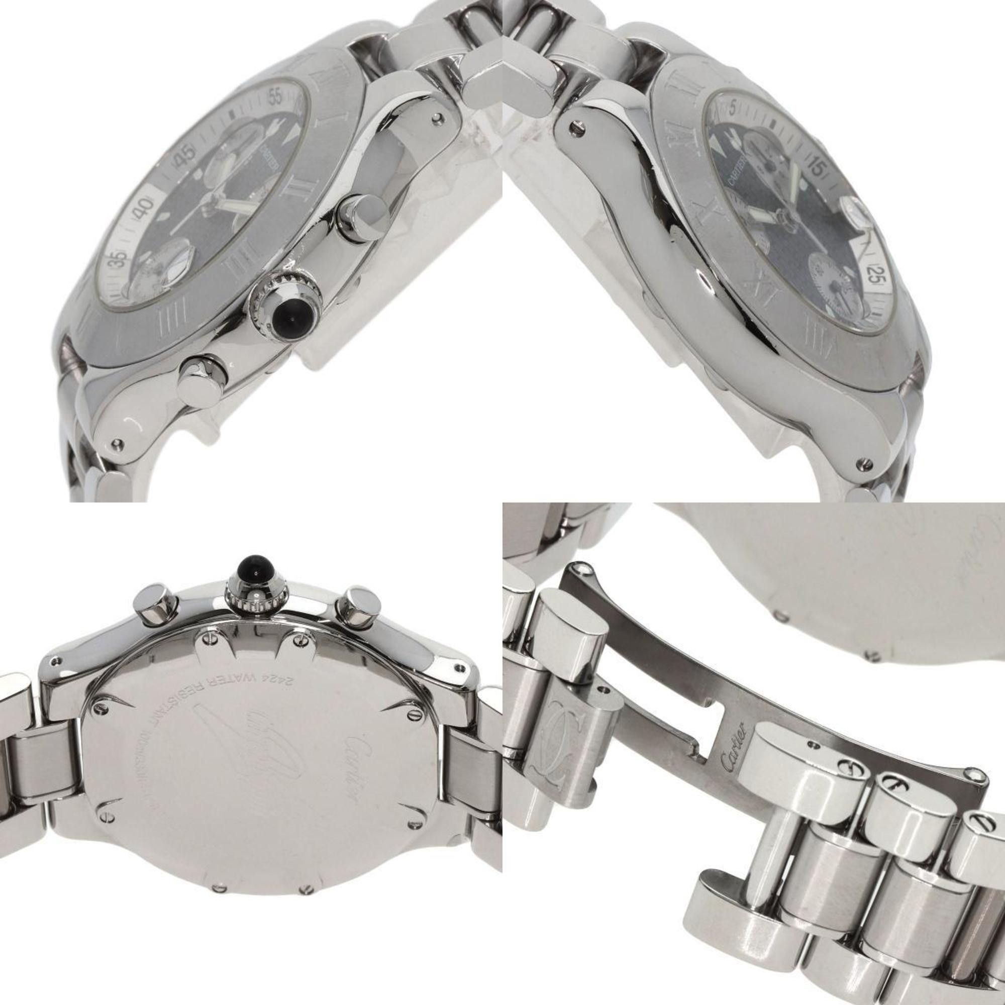 Cartier Cartier W10172T2 Chronoscuff Date Watch Stainless Steel SS Men's CARTIER Size ONE SIZE - 5 Thumbnail