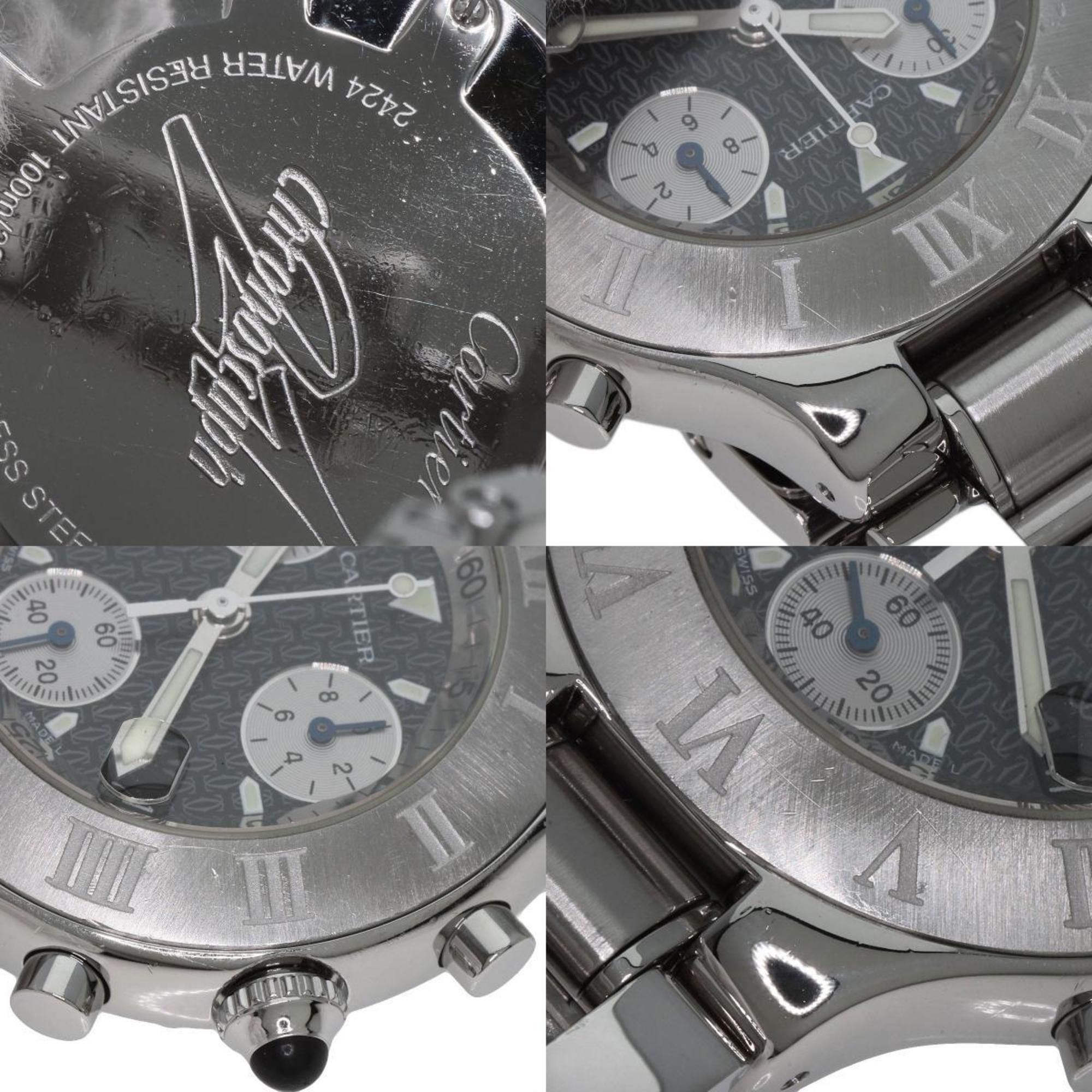 Cartier Cartier W10172T2 Chronoscuff Date Watch Stainless Steel SS Men's CARTIER Size ONE SIZE - 8 Thumbnail