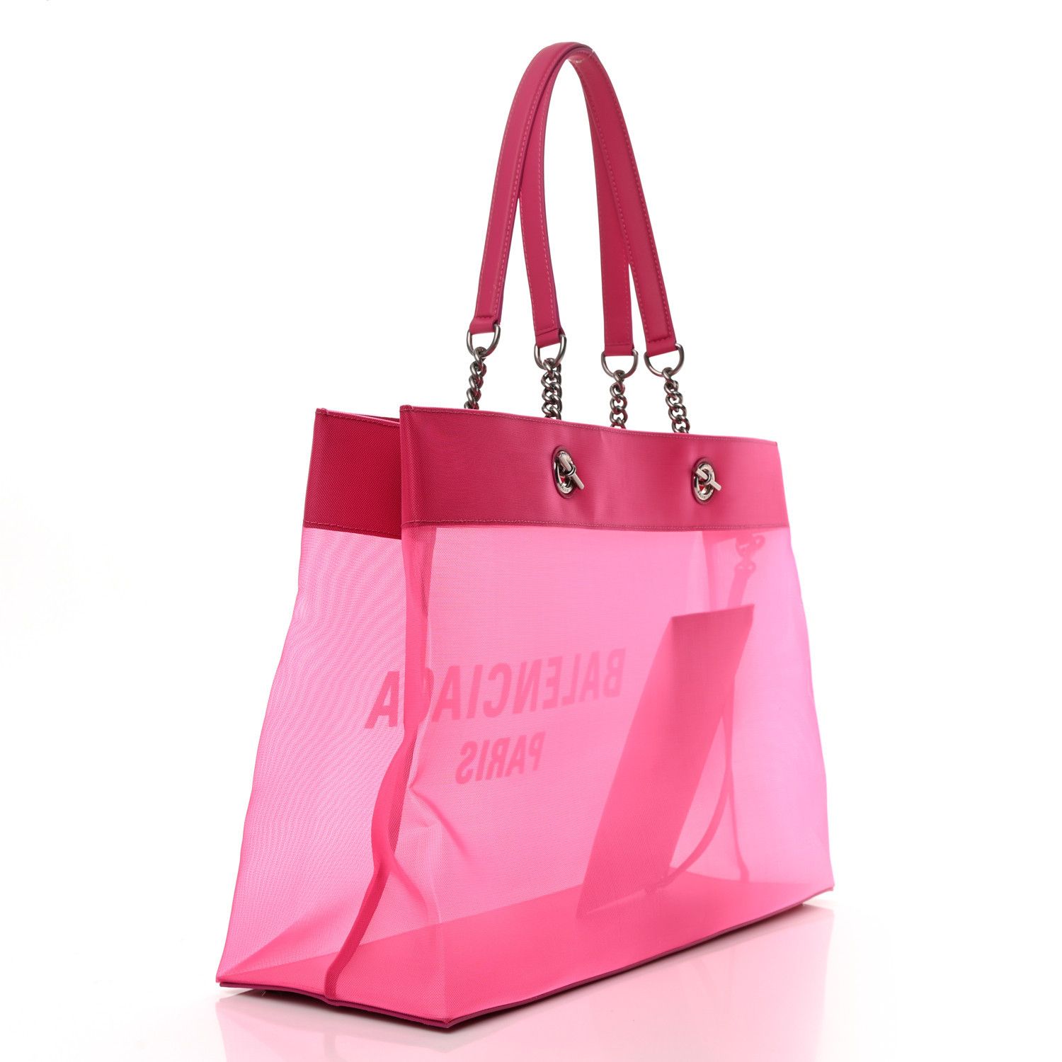 Balenciaga Duty Free Large Mesh Tote in Fuchsia Size ONE SIZE - 2 Thumbnail