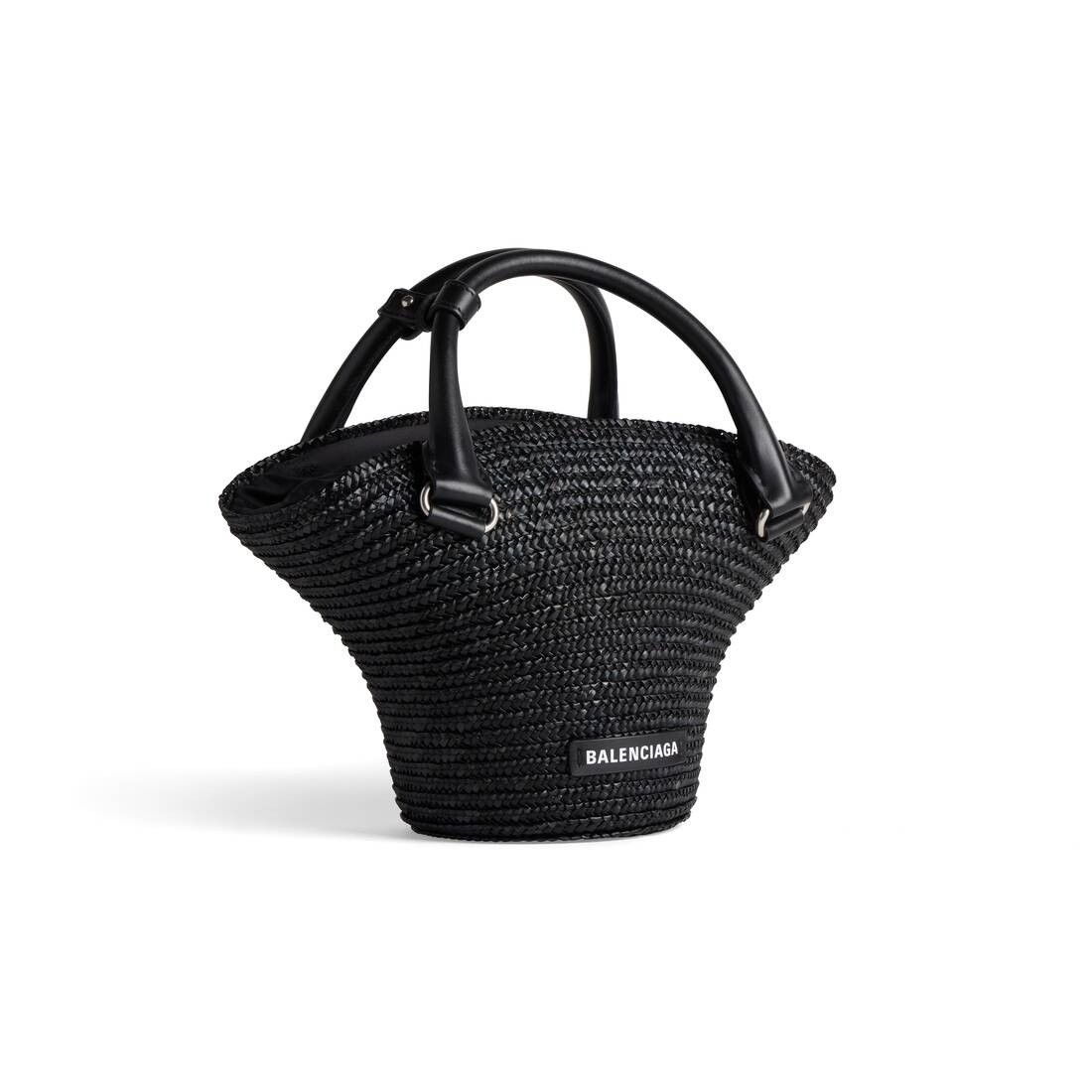 Balenciaga Beach Straw Tote Bag Mini in Black Size ONE SIZE - 2 Thumbnail