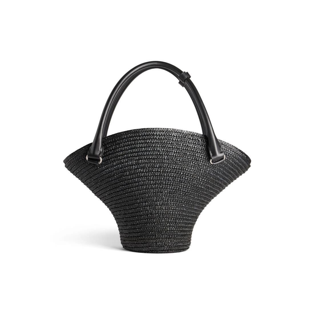 Balenciaga Beach Straw Tote Bag Medium in Black Size ONE SIZE - 4 Thumbnail