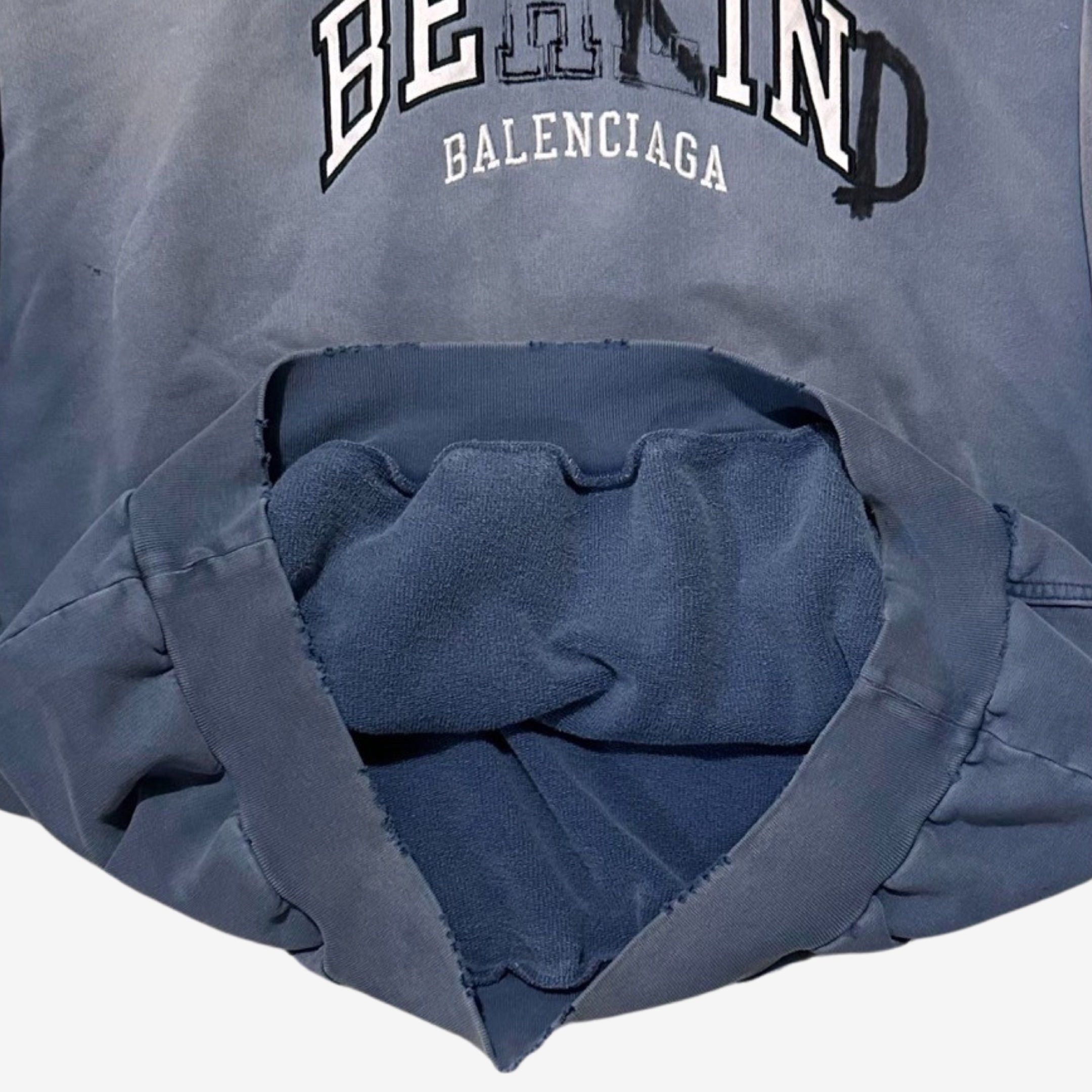 Balenciaga Be Kind Fadded Hoodie in Blue Size US S / EU 44-46 / 1 - 3 Thumbnail
