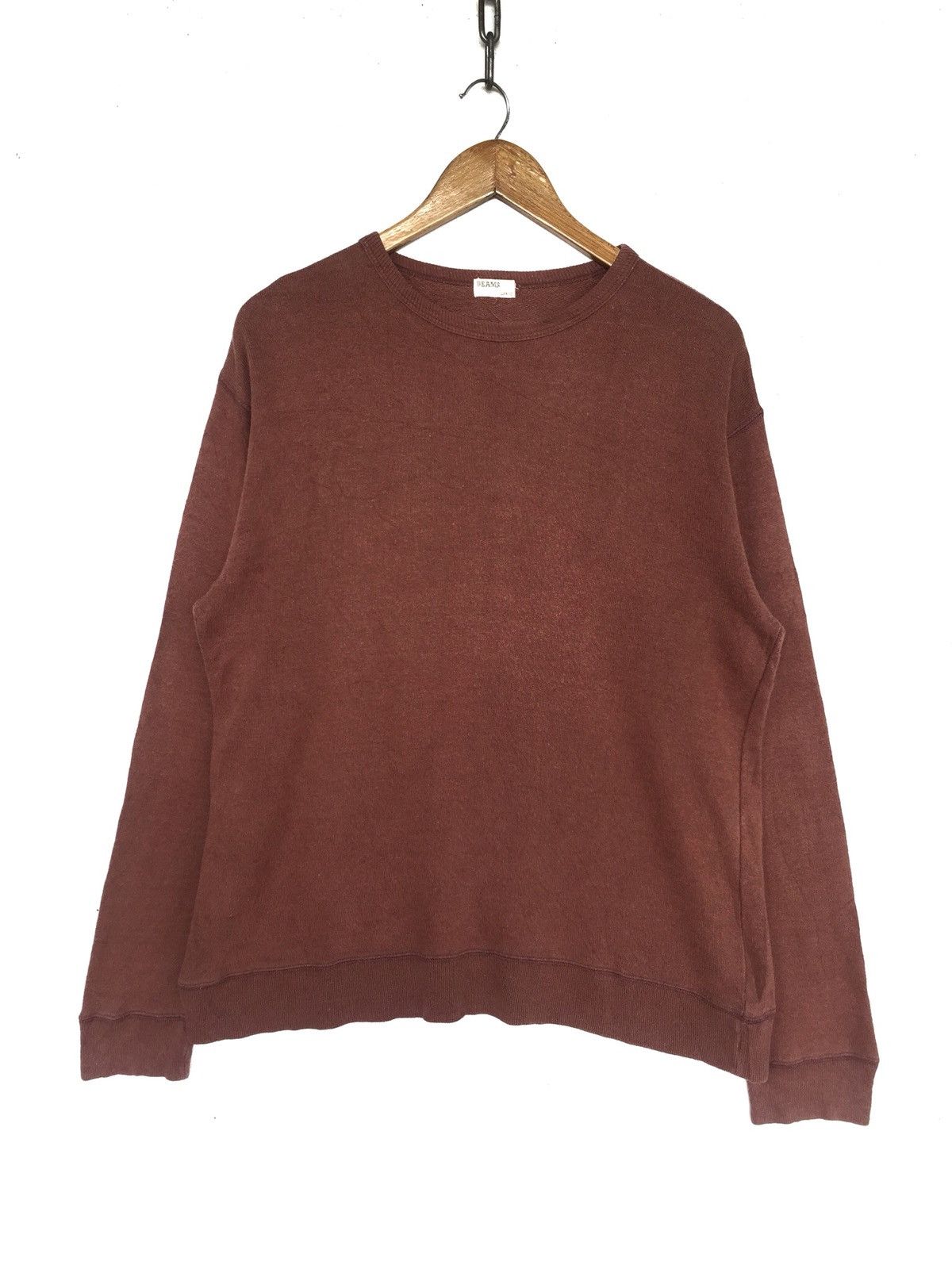 Beams Plus Beams Japan Plain Chocolate Crewneck Sweatshirt Jumper Size US L / EU 52-54 / 3 - 1 Thumbnail