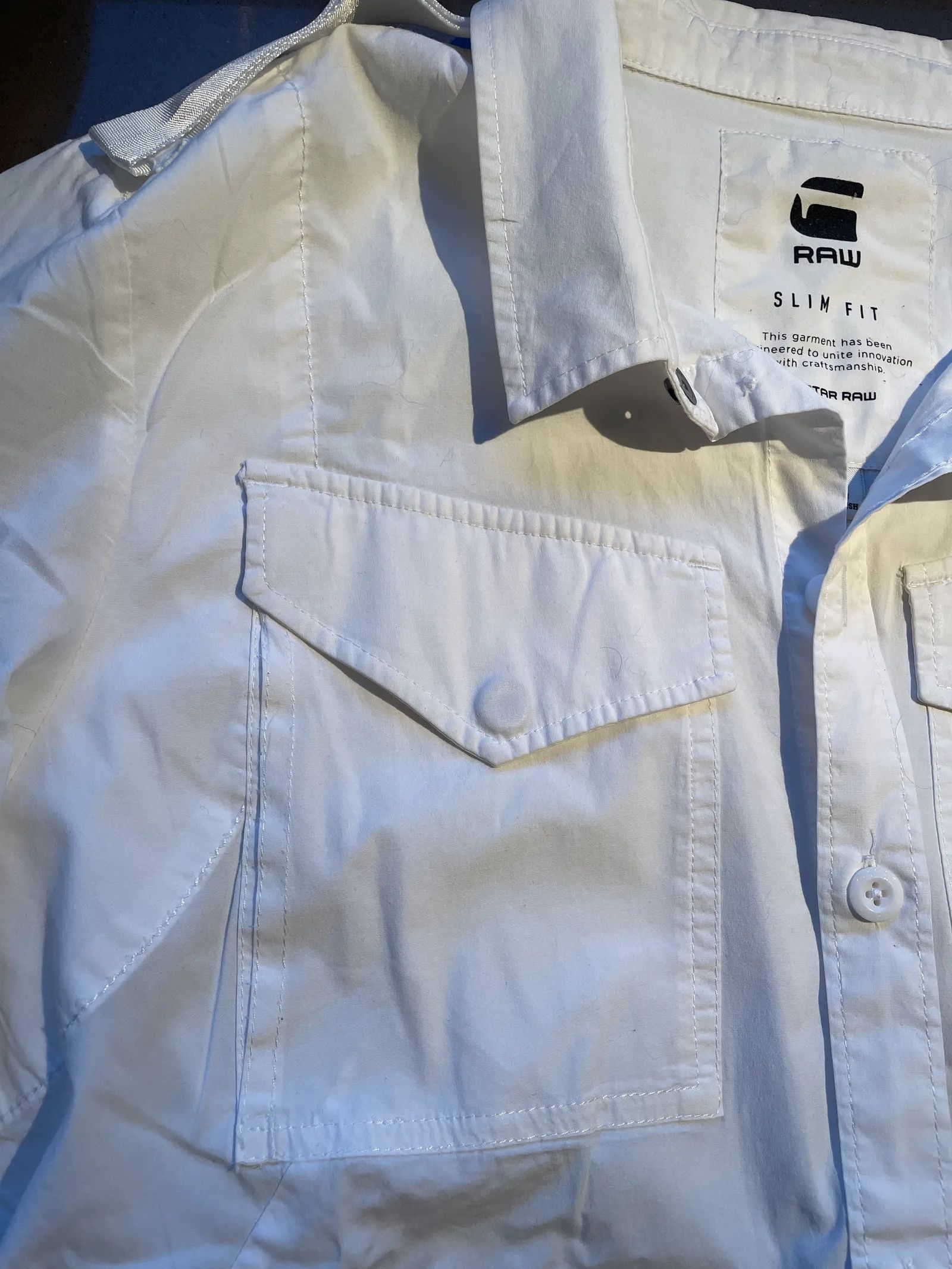 G-Star G-STAR RAW Slim fit skjorta, vit och krispig Shirt Size M / US 6-8 / IT 42-44 - 4 Thumbnail