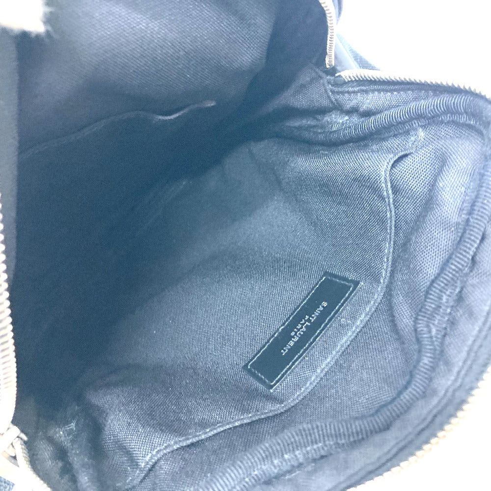 Saint Laurent Paris Saint Laurent Paris Logo Plate Shoulder Bag Slanted Lumbar Back Canvas/Leather Women Black Size ONE SIZE - 18 Thumbnail