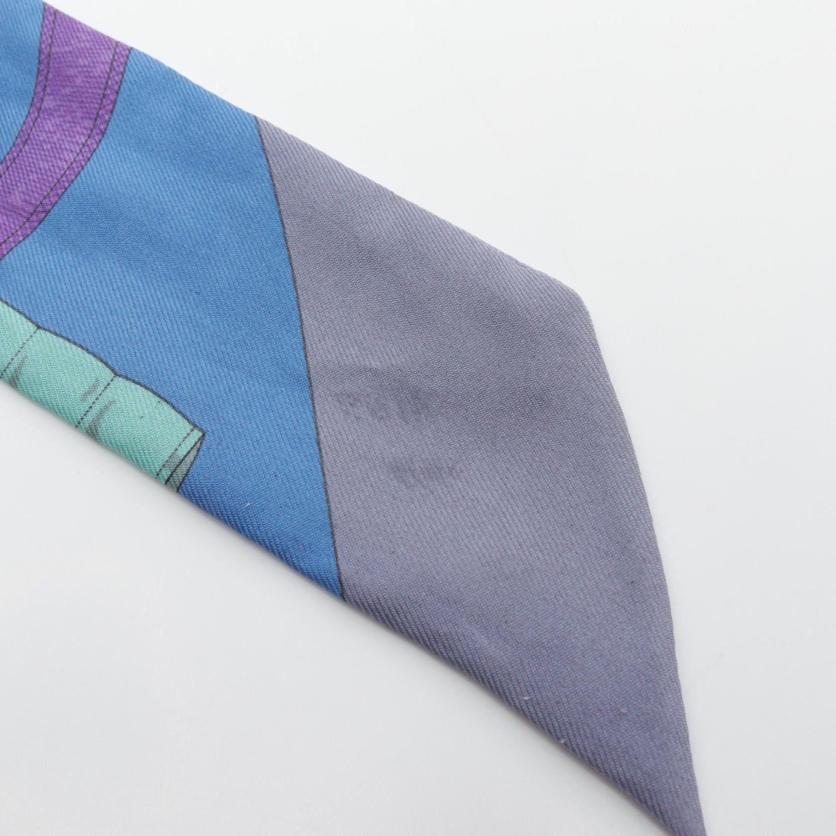 Hermes Hermes Twilly Eperon Scarf Silk Blue Purple Multicolor Size ONE SIZE - 7 Thumbnail