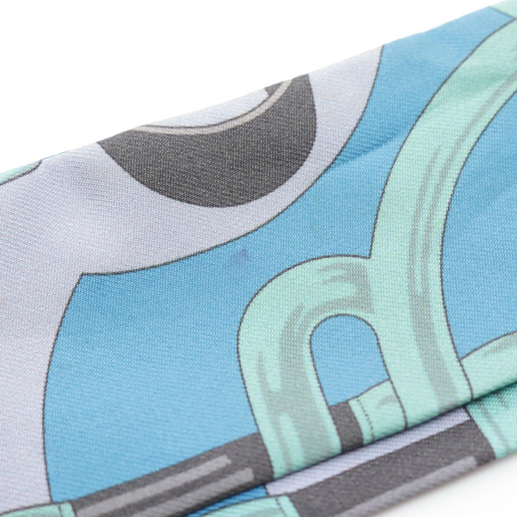 Hermes Hermes Twilly Eperon Scarf Silk Blue Purple Multicolor Size ONE SIZE - 8 Thumbnail