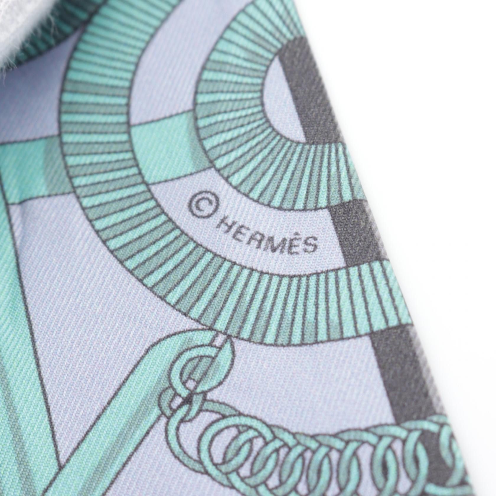 Hermes Hermes Twilly Eperon Scarf Silk Blue Purple Multicolor Size ONE SIZE - 2 Thumbnail