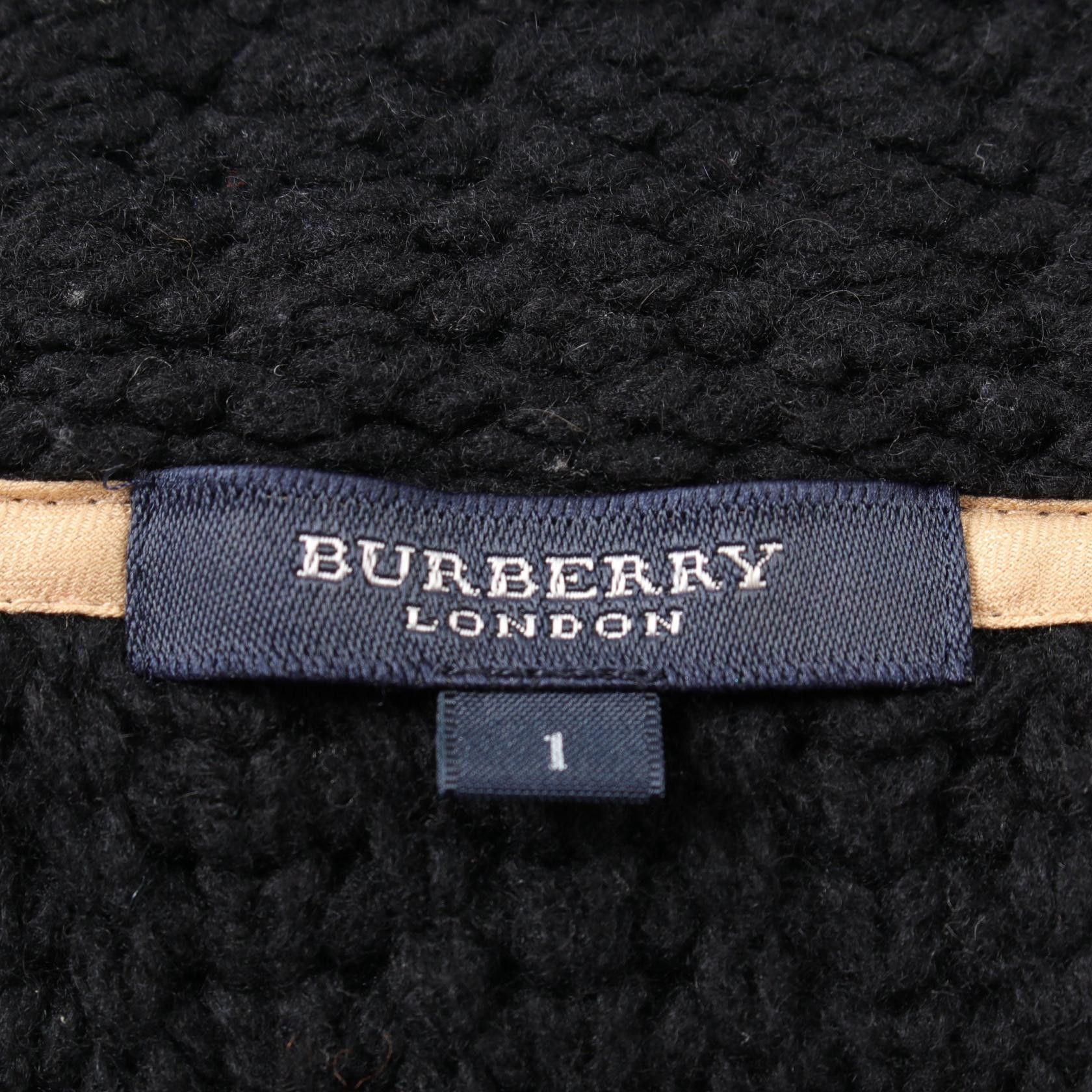 Burberry Burberry Jacket Wool Cashmere Black Knit Double Button Size ONE SIZE - 3 Thumbnail