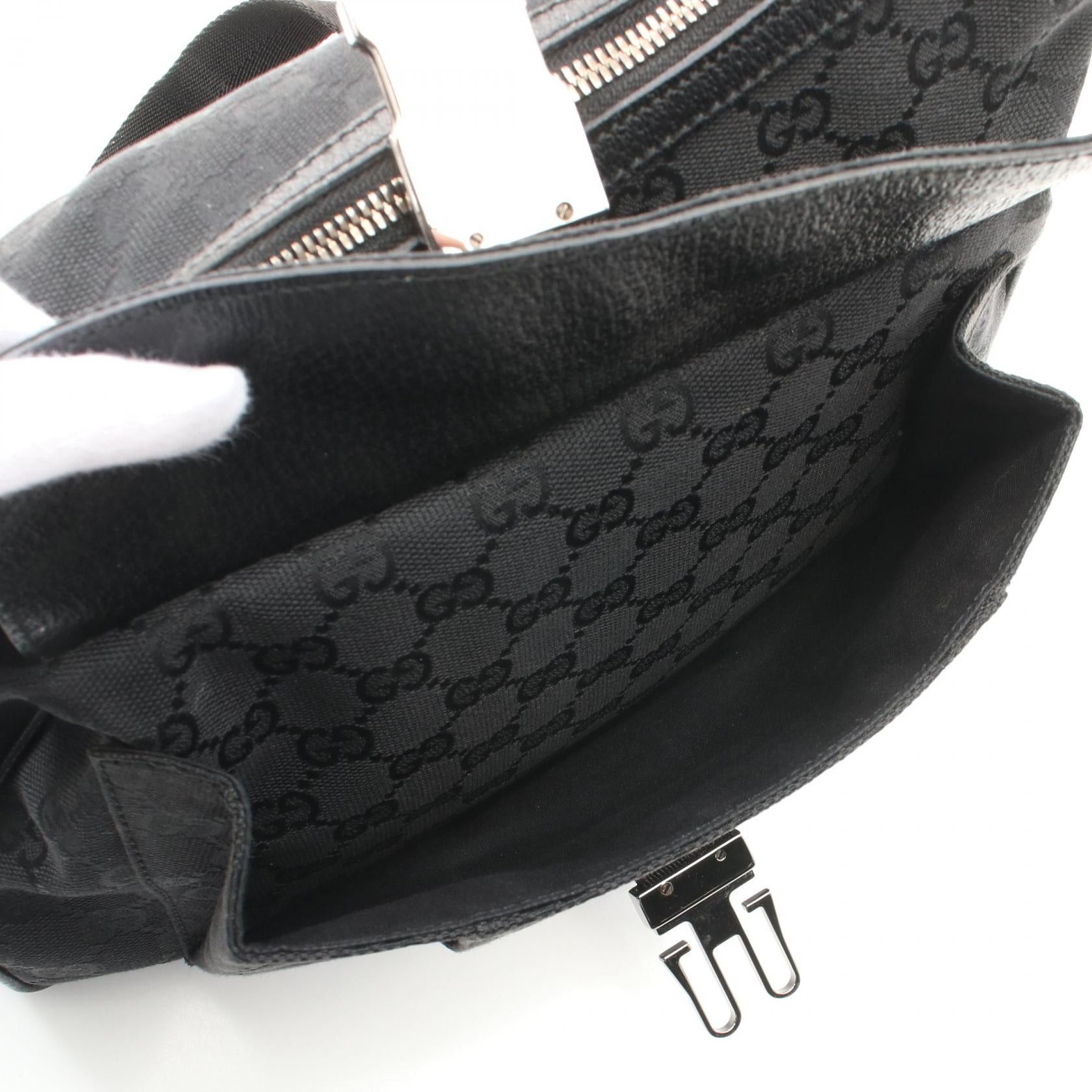 Gucci Gucci Gg Canvas Shoulder Bag Leather Black Size ONE SIZE - 12 Thumbnail