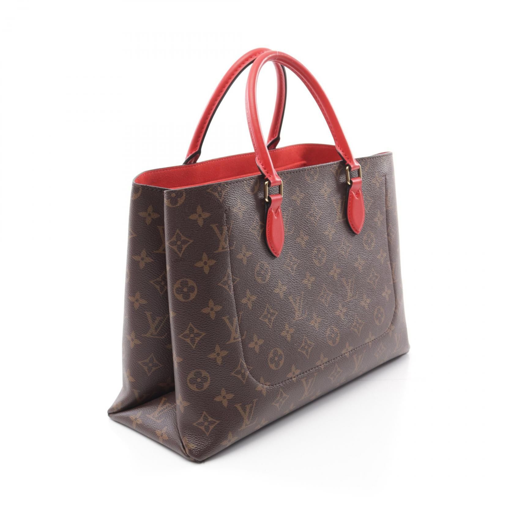 Louis Vuitton Louis Vuitton Flower Tote Monogram Coquelicot Handbag Bag Leather Brown Red Size ONE SIZE - 2 Thumbnail