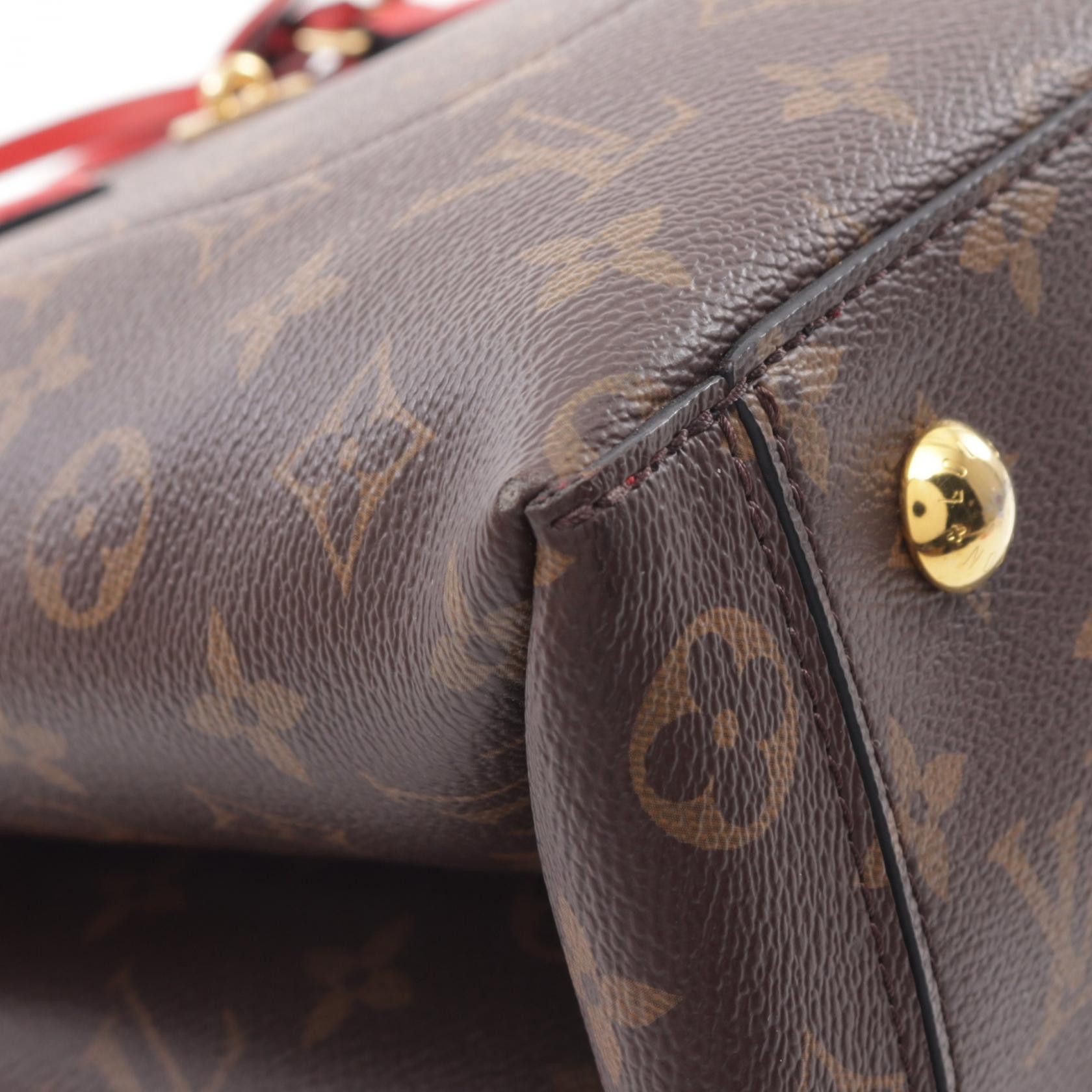 Louis Vuitton Louis Vuitton Flower Tote Monogram Coquelicot Handbag Bag Leather Brown Red Size ONE SIZE - 7 Thumbnail