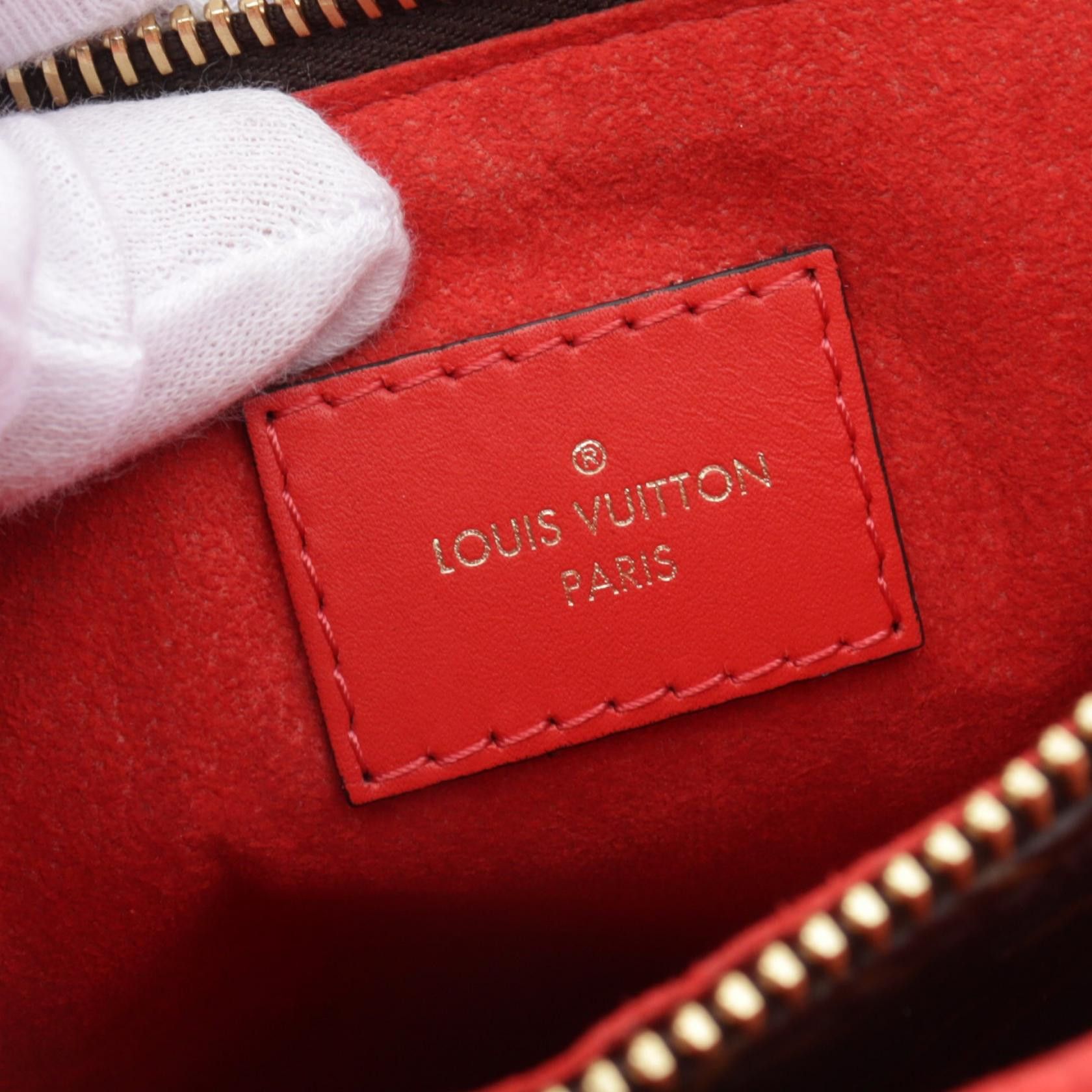 Louis Vuitton Louis Vuitton Flower Tote Monogram Coquelicot Handbag Bag Leather Brown Red Size ONE SIZE - 4 Thumbnail