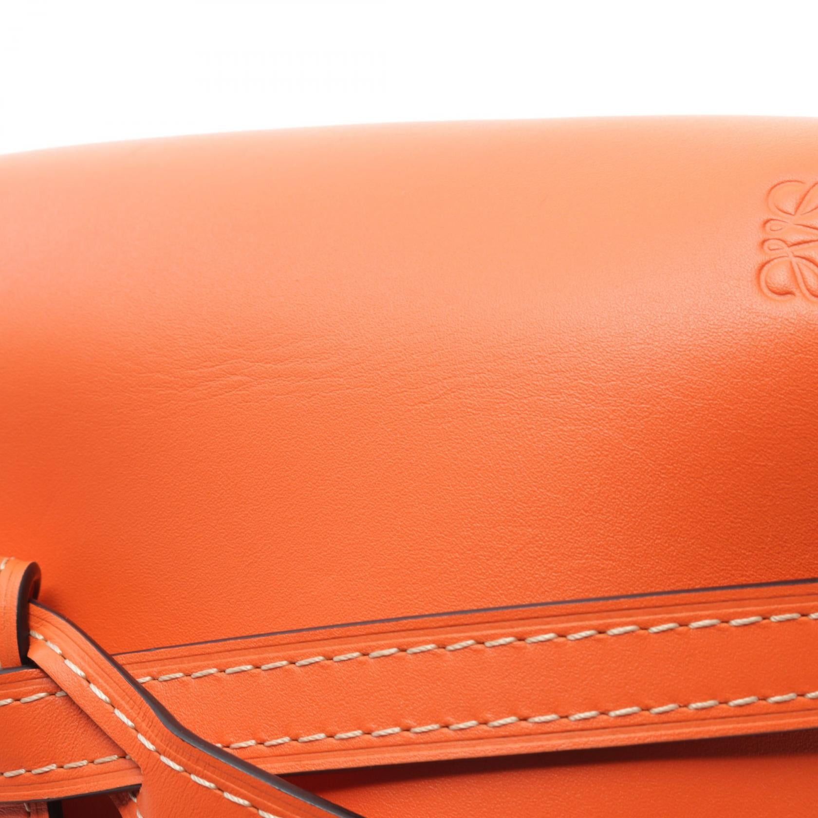 Loewe Loewe Anagram Gate Shoulder Bag Raffia Leather Beige Orange Size ONE SIZE - 5 Thumbnail