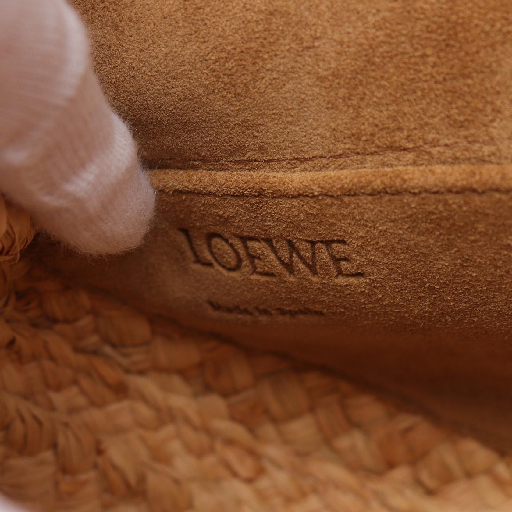 Loewe Loewe Anagram Gate Shoulder Bag Raffia Leather Beige Orange Size ONE SIZE - 4 Thumbnail