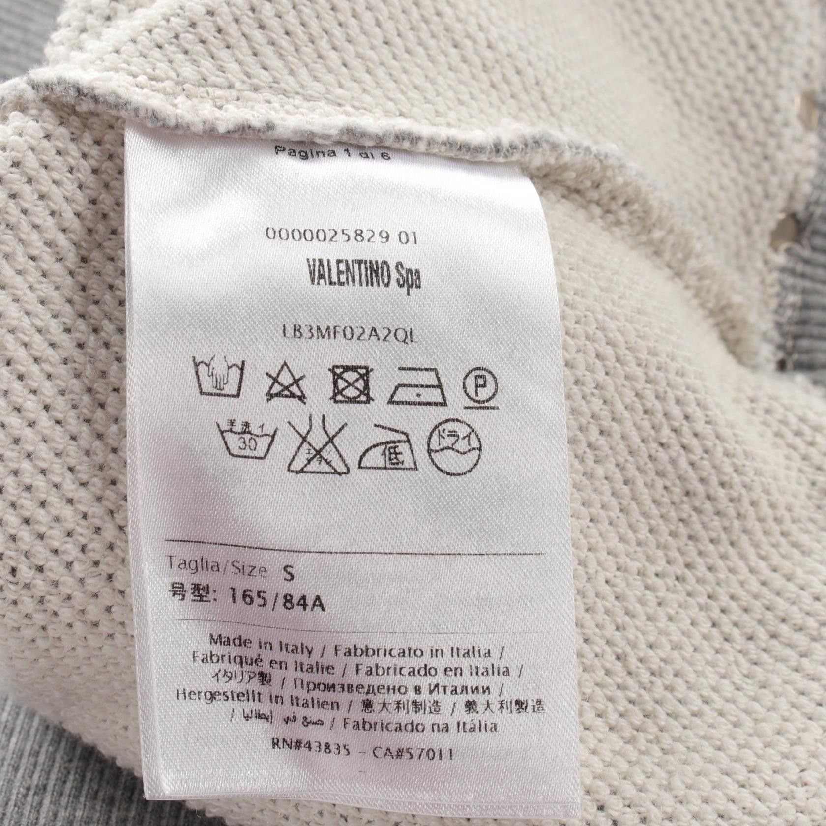Valentino Valentino Rockstud Sweatshirt Cotton Gray Size ONE SIZE - 6 Thumbnail