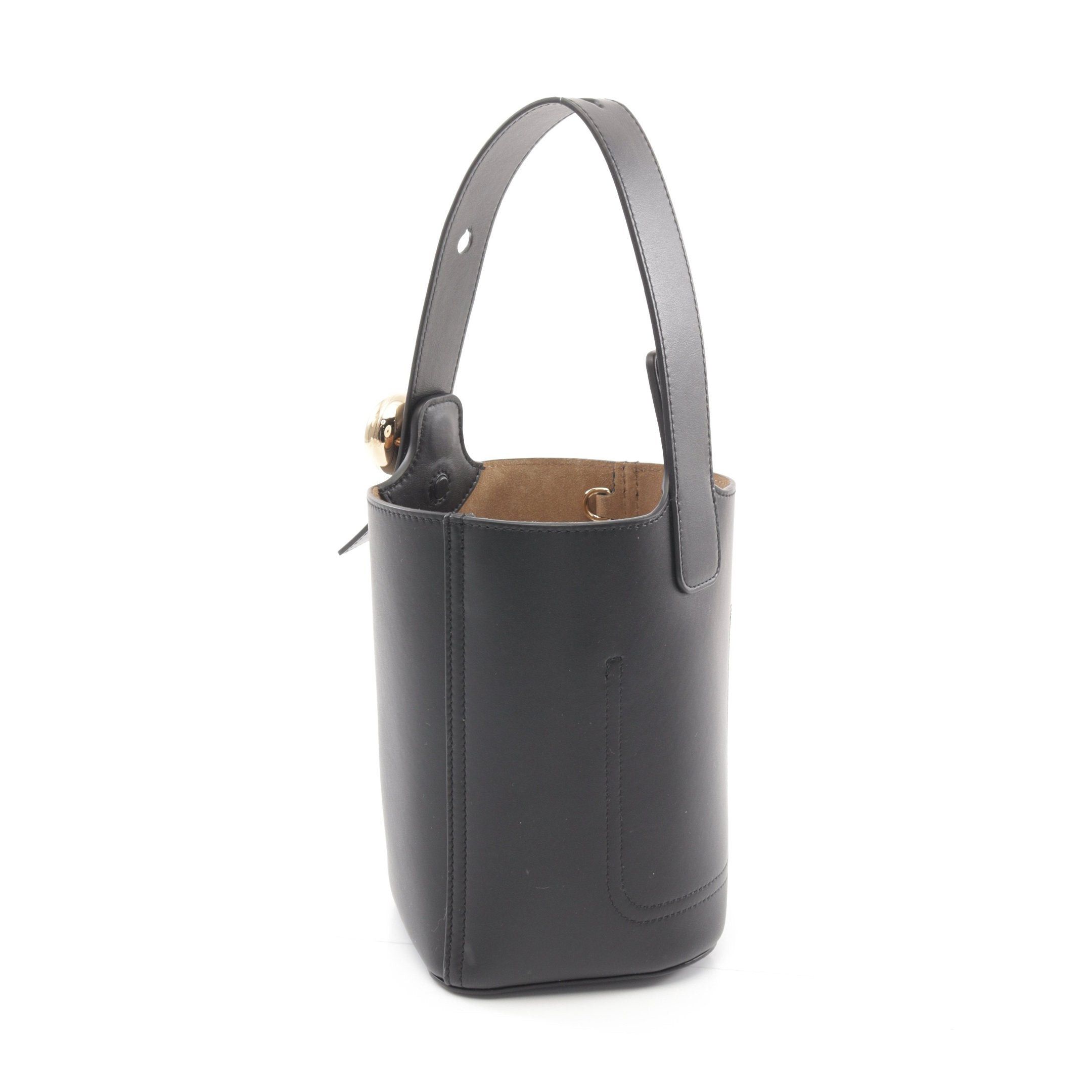 Loewe Loewe Pebble Bucket Bag Mini Handbag Leather Black Size ONE SIZE - 2 Thumbnail
