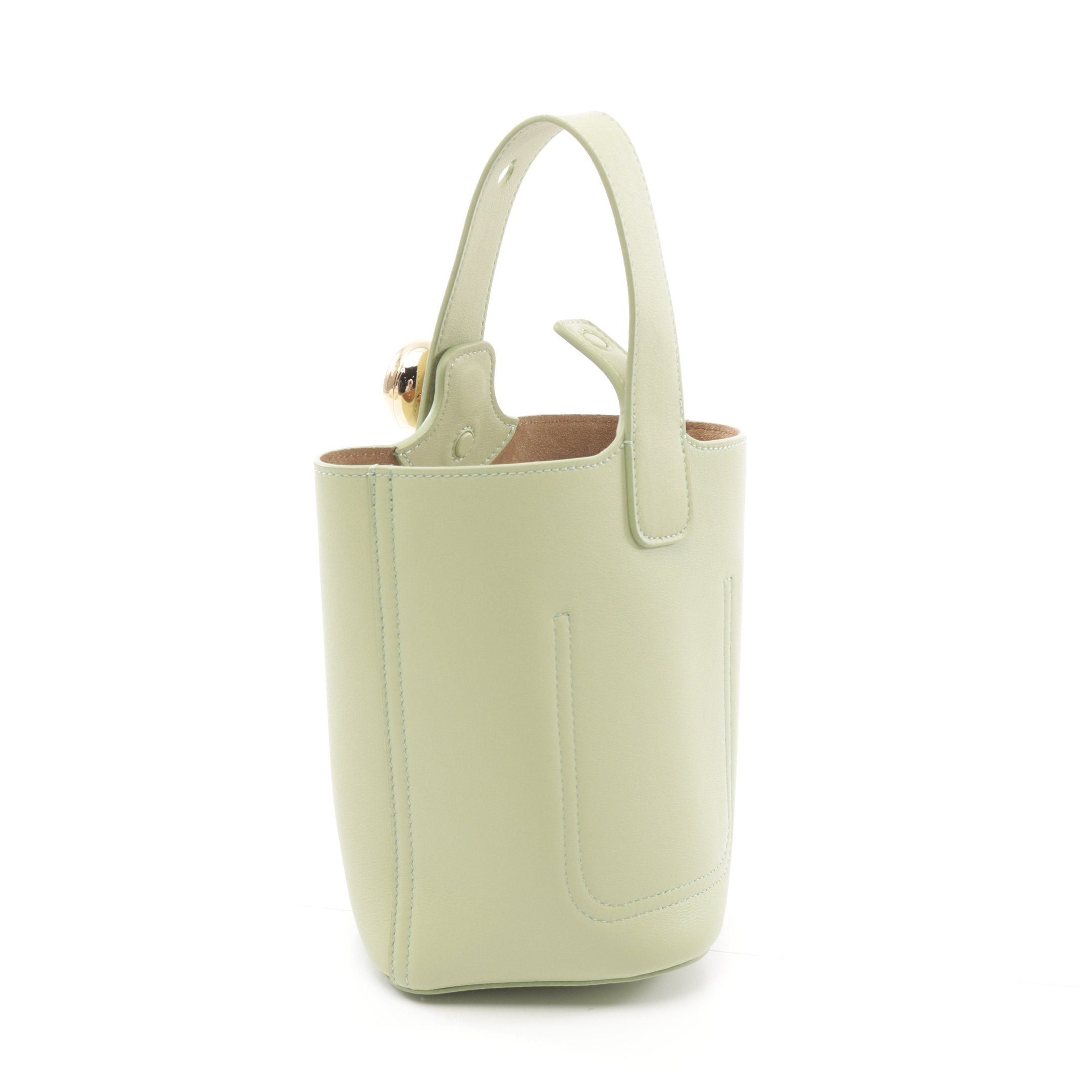 Loewe Loewe Pebble Bucket Bag Mini Handbag Leather Light Green Size ONE SIZE - 2 Thumbnail