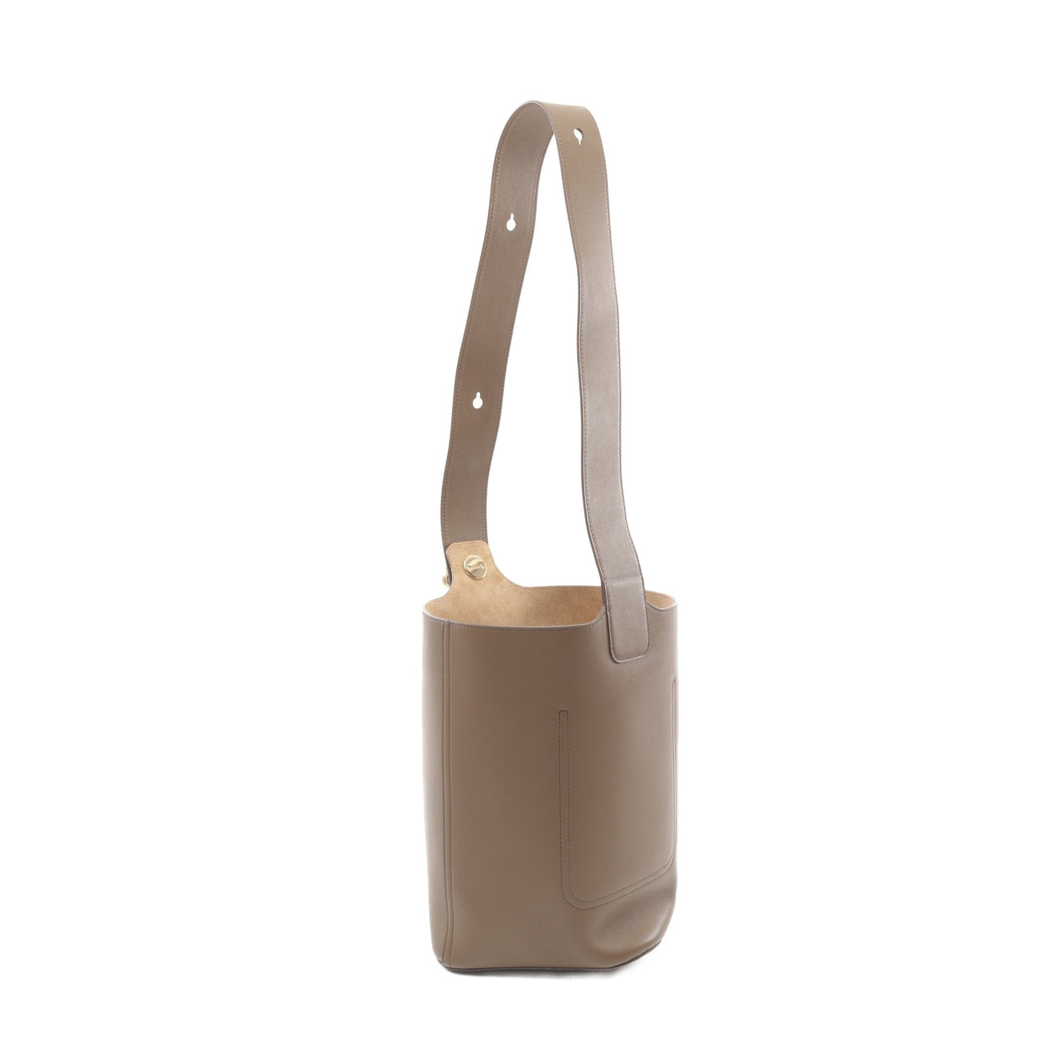 Loewe Loewe Pebble Bucket Bag Medium Shoulder Leather Gray Brown Size ONE SIZE - 2 Thumbnail