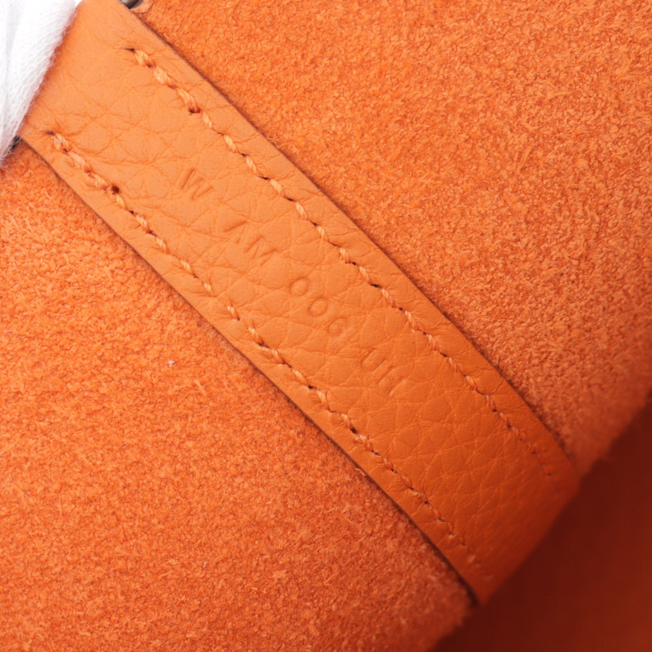 Hermes Hermes Picotan Lock Pm Orange Minion Handbag Clemence Leather Silver Hardware Double Engraved Size ONE SIZE - 5 Thumbnail