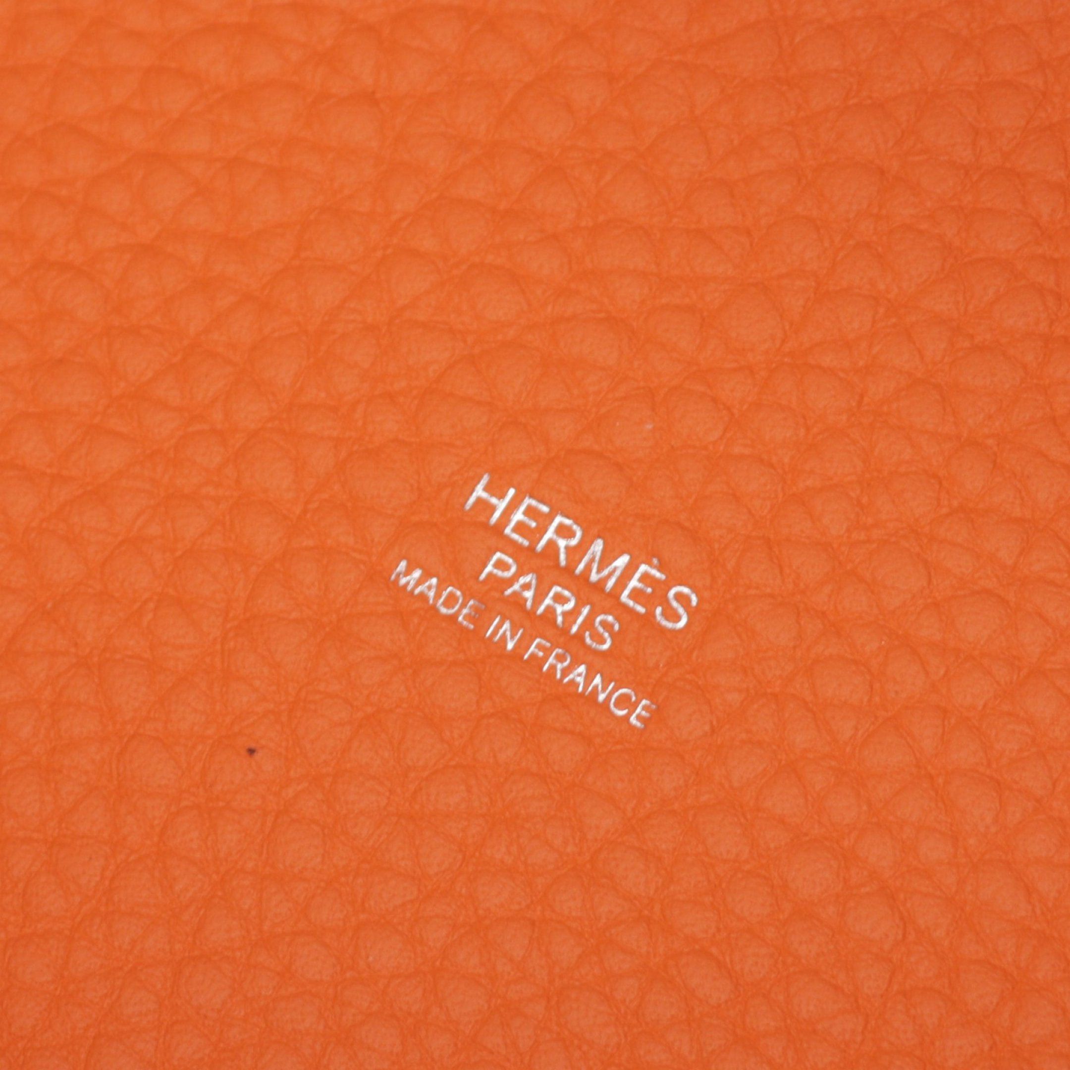 Hermes Hermes Picotan Lock Pm Orange Minion Handbag Clemence Leather Silver Hardware Double Engraved Size ONE SIZE - 4 Thumbnail