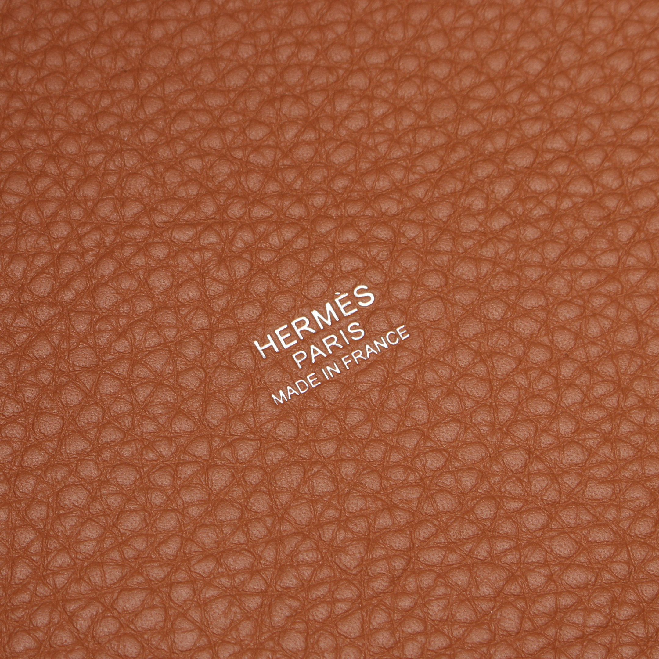 Hermes Hermes Picotane Lock Mm Gold Handbag Clemence Leather Light Brown Silver Hardware Double Engraved Size ONE SIZE - 4 Thumbnail