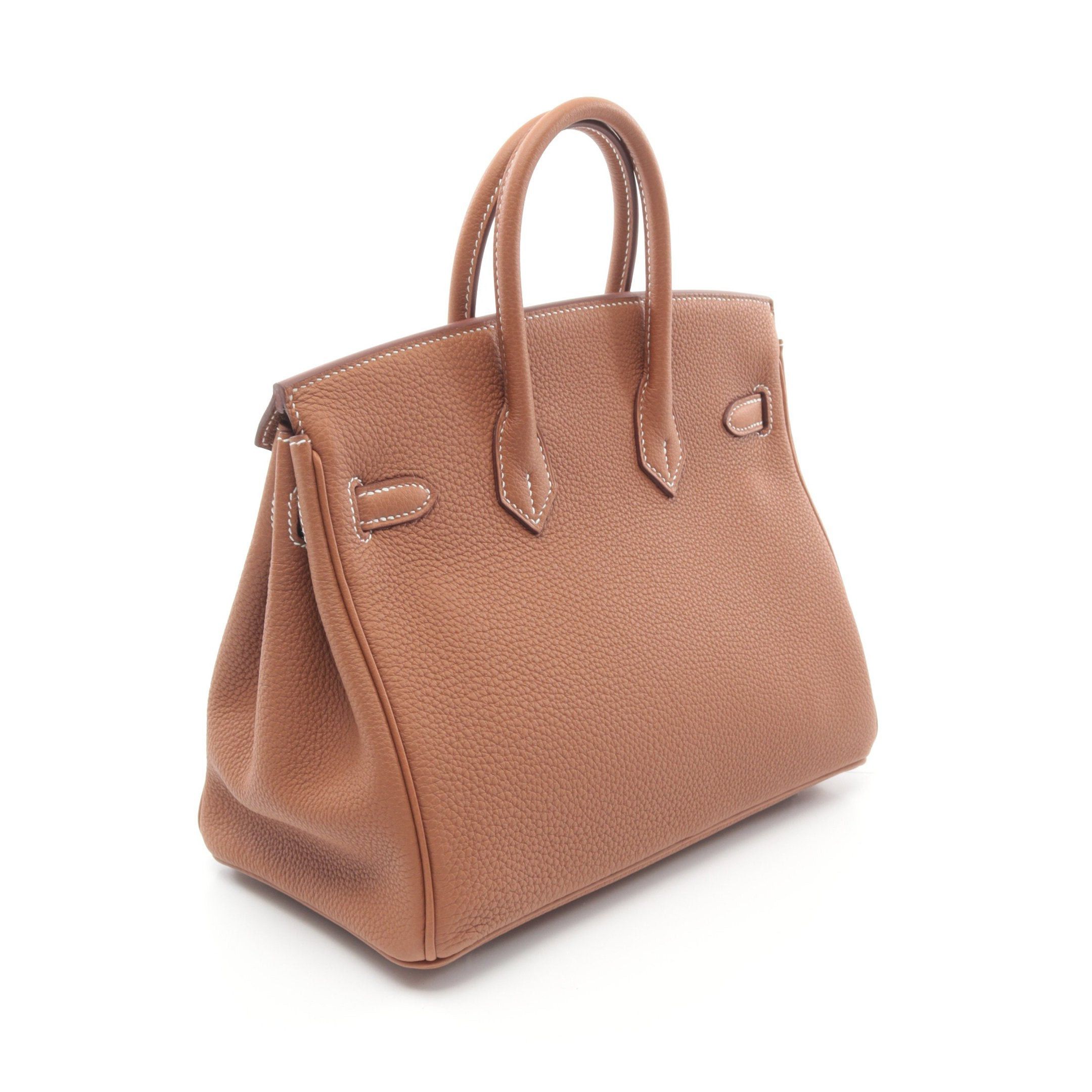 Hermes Hermes Birkin 25 Gold Handbag Togo Light Brown Silver Hardware Double Engraved Size ONE SIZE - 2 Thumbnail