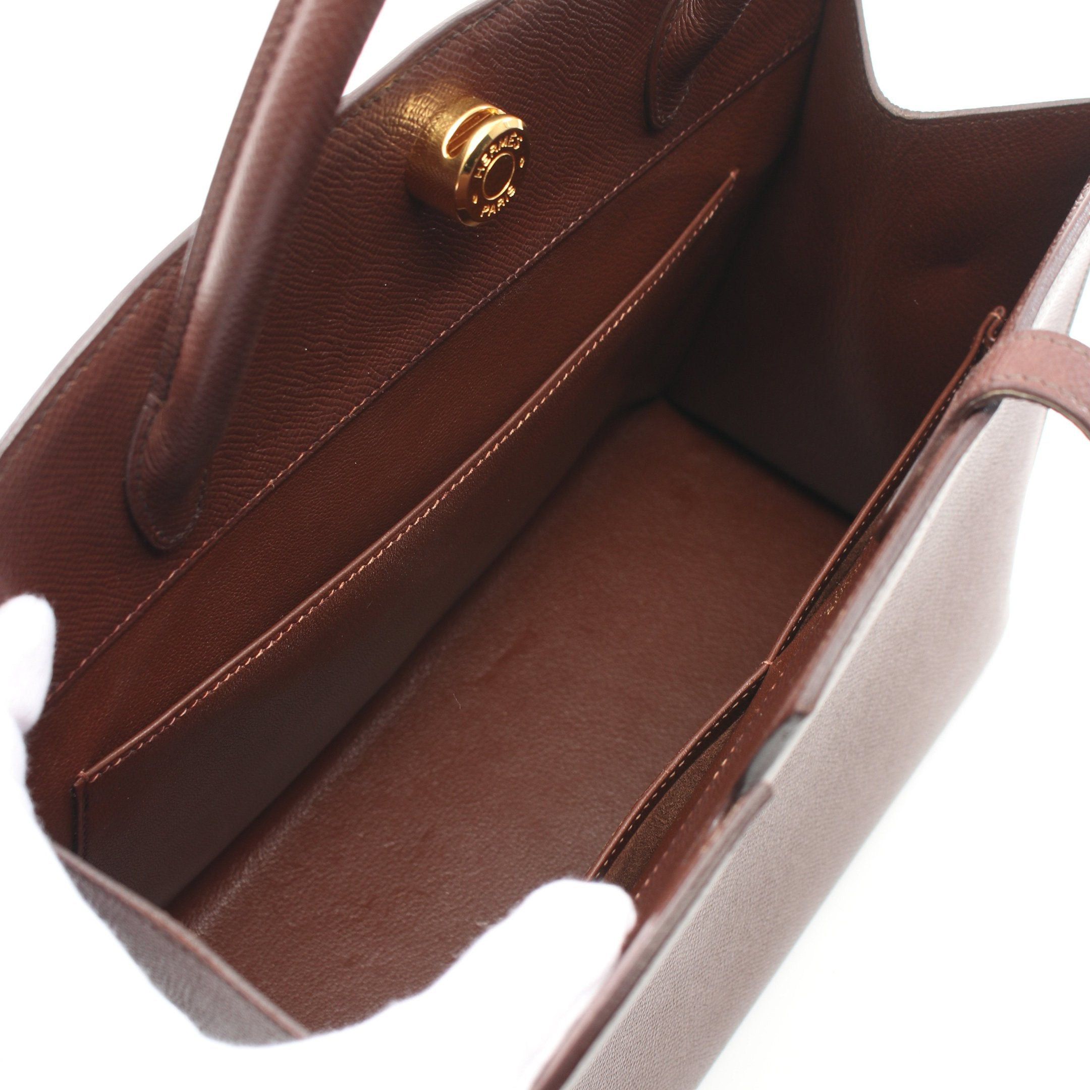 Hermes Hermes Dalvi Mm Handbag Courchevel Brown Gold Hardware □B Stamp (Manufactured Around 1998) Size ONE SIZE - 3 Thumbnail