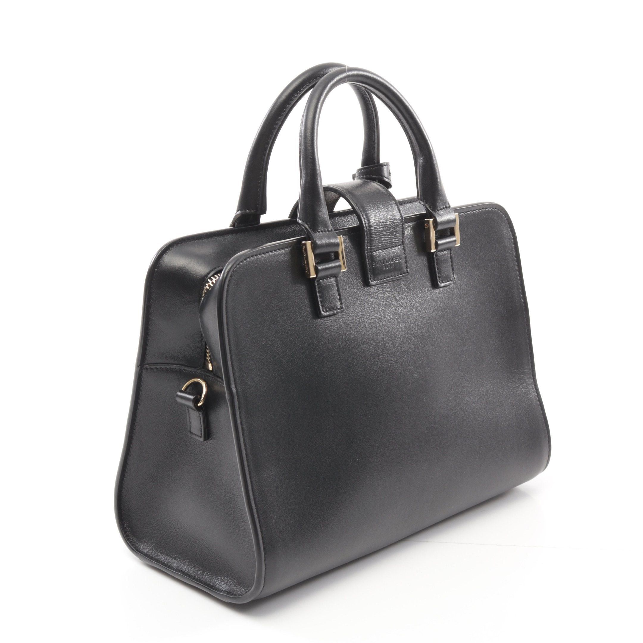 Yves Saint Laurent Yves Saint Laurent Ysl Line Baby Monogram Kabas Handbag Leather Black Size ONE SIZE - 2 Thumbnail