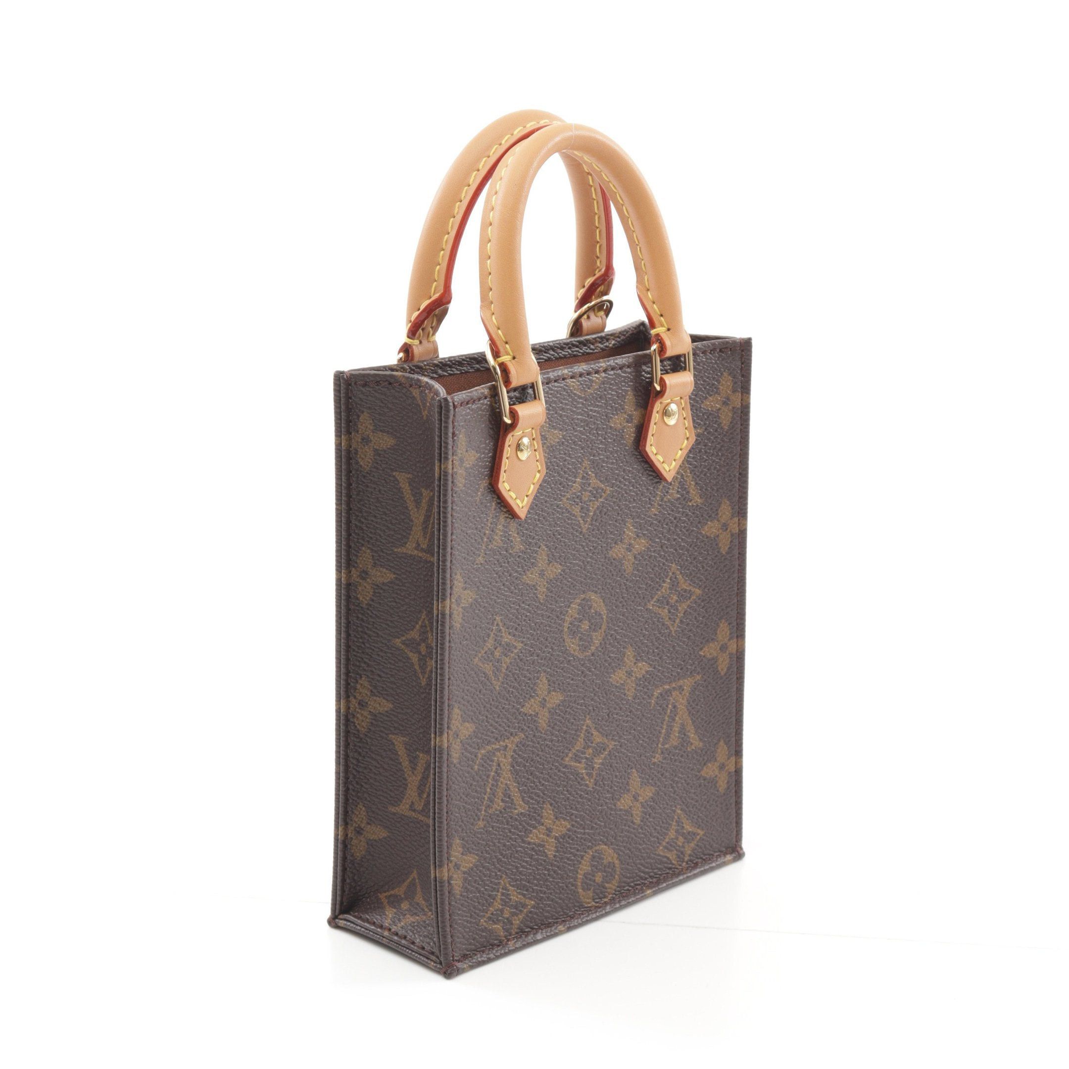 Louis Vuitton Louis Vuitton Petite Sac Plat Monogram Handbag Leather Brown Size ONE SIZE - 2 Thumbnail